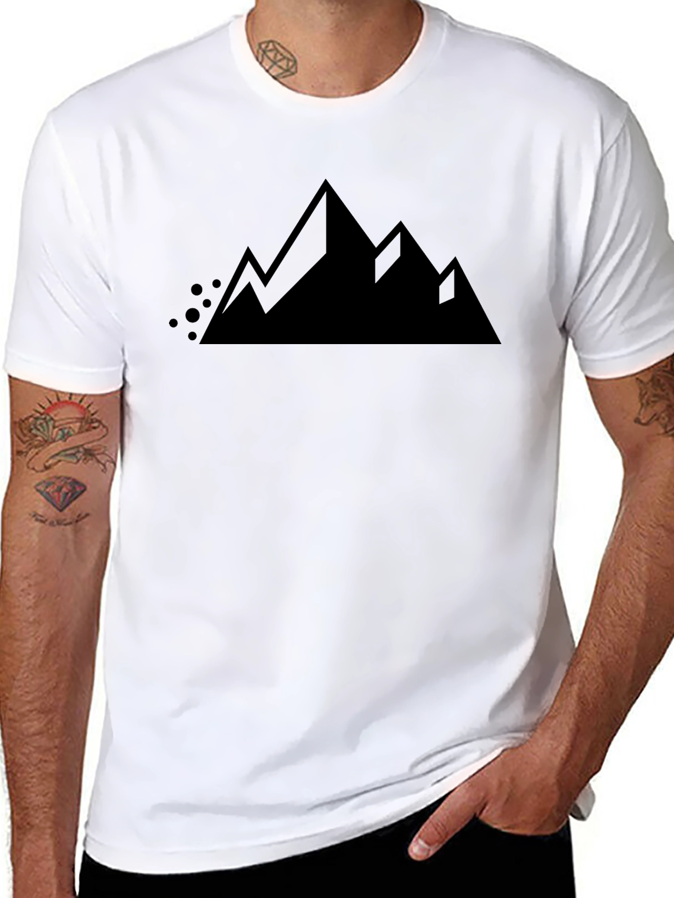 Mountain Graphic Tee - Black Cotton Blend