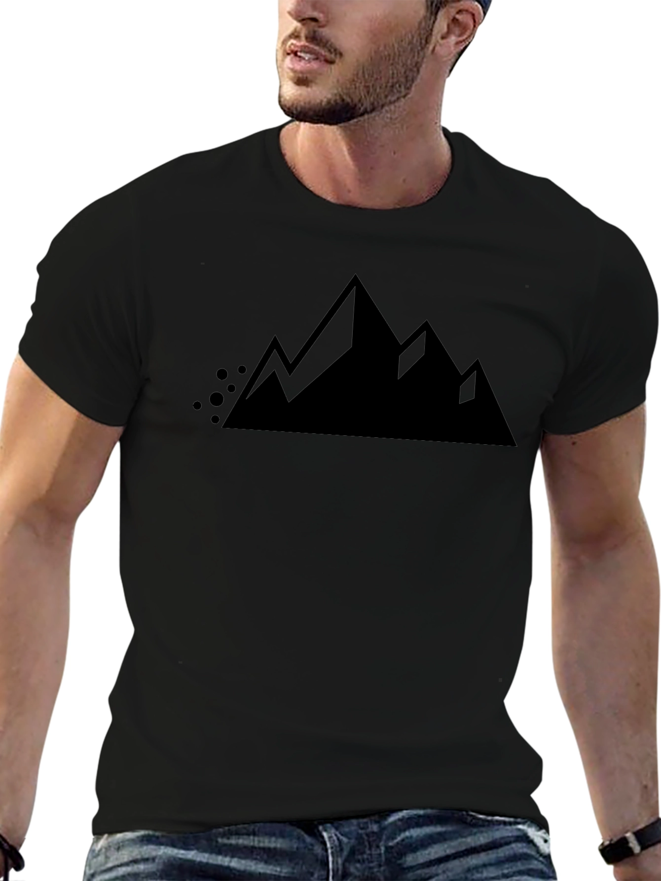 Mountain Graphic Tee - Black Cotton Blend