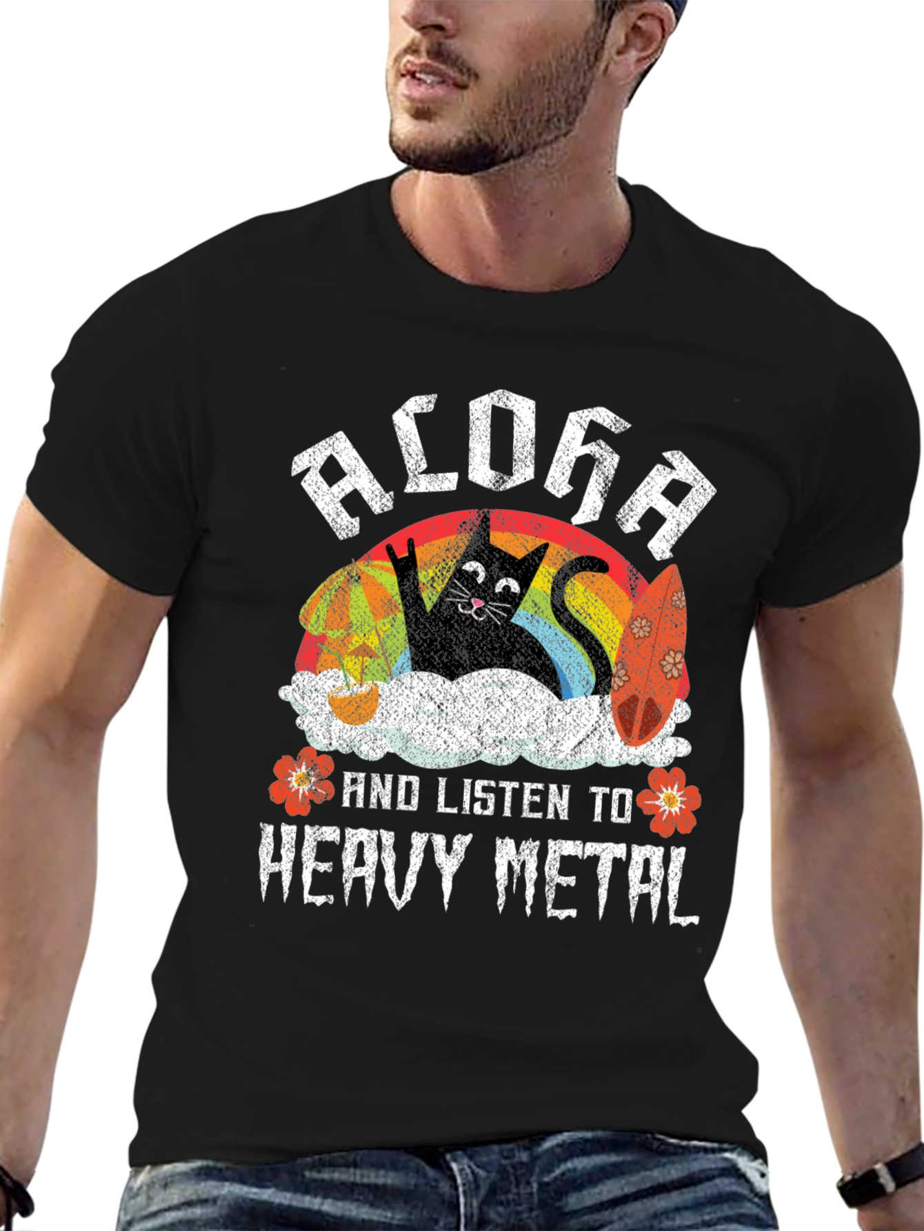 Aloha Heavy Metal Cat T-Shirt