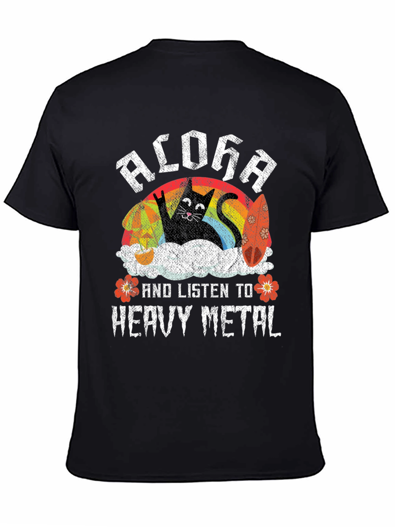 Aloha Heavy Metal Cat T-Shirt