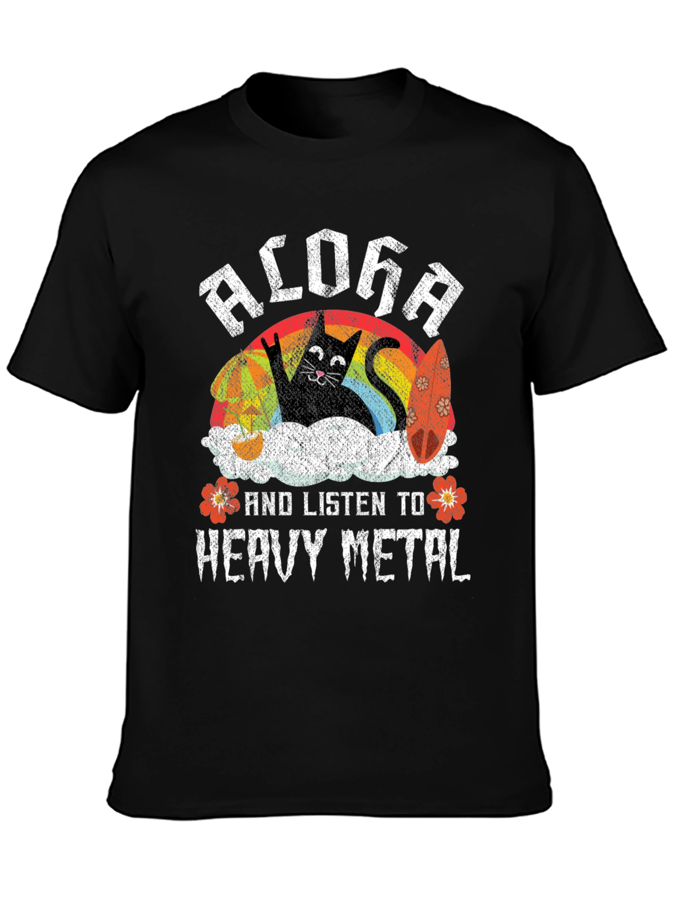 Aloha Heavy Metal Cat T-Shirt