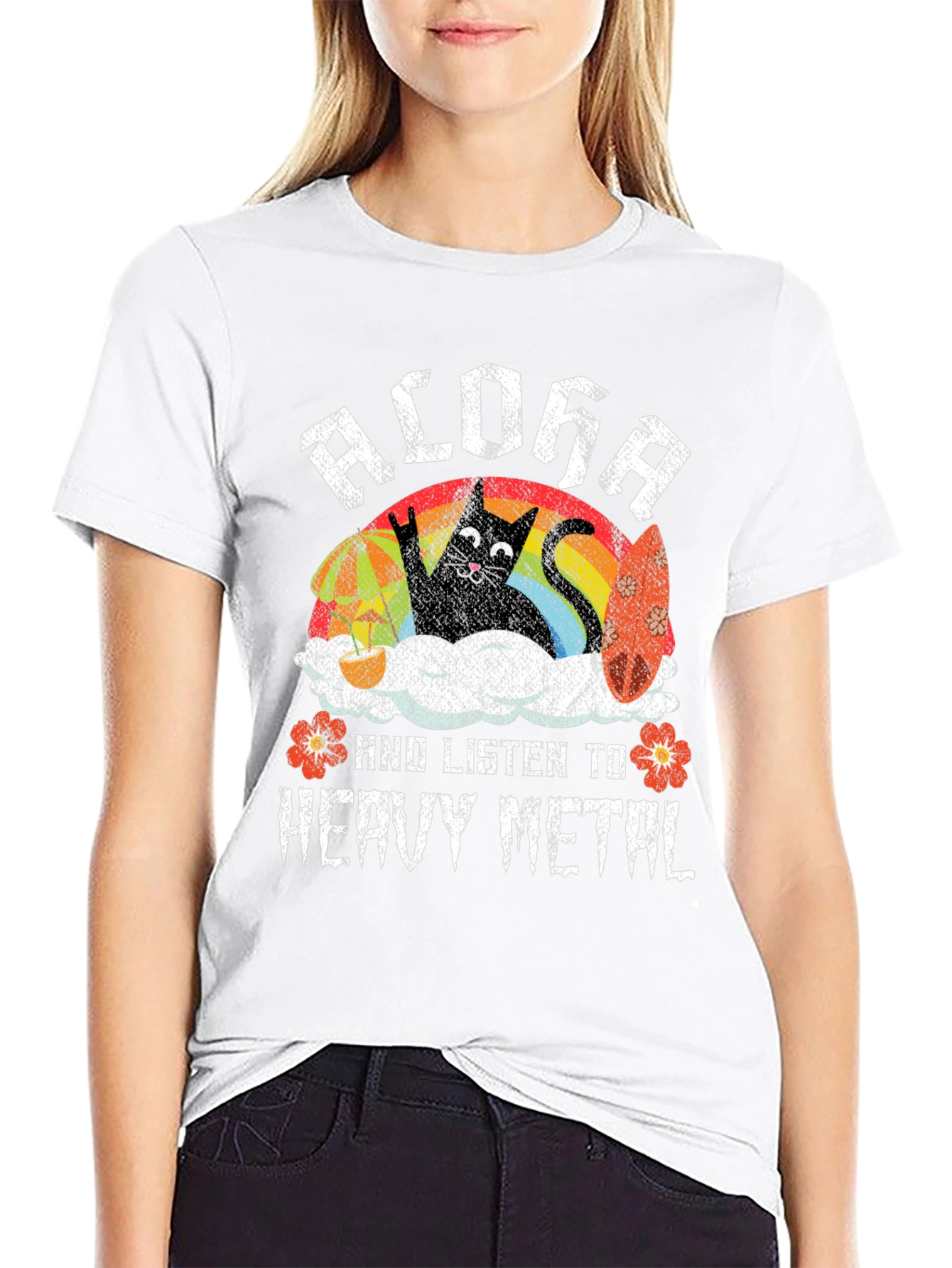 Aloha Heavy Metal Cat T-Shirt