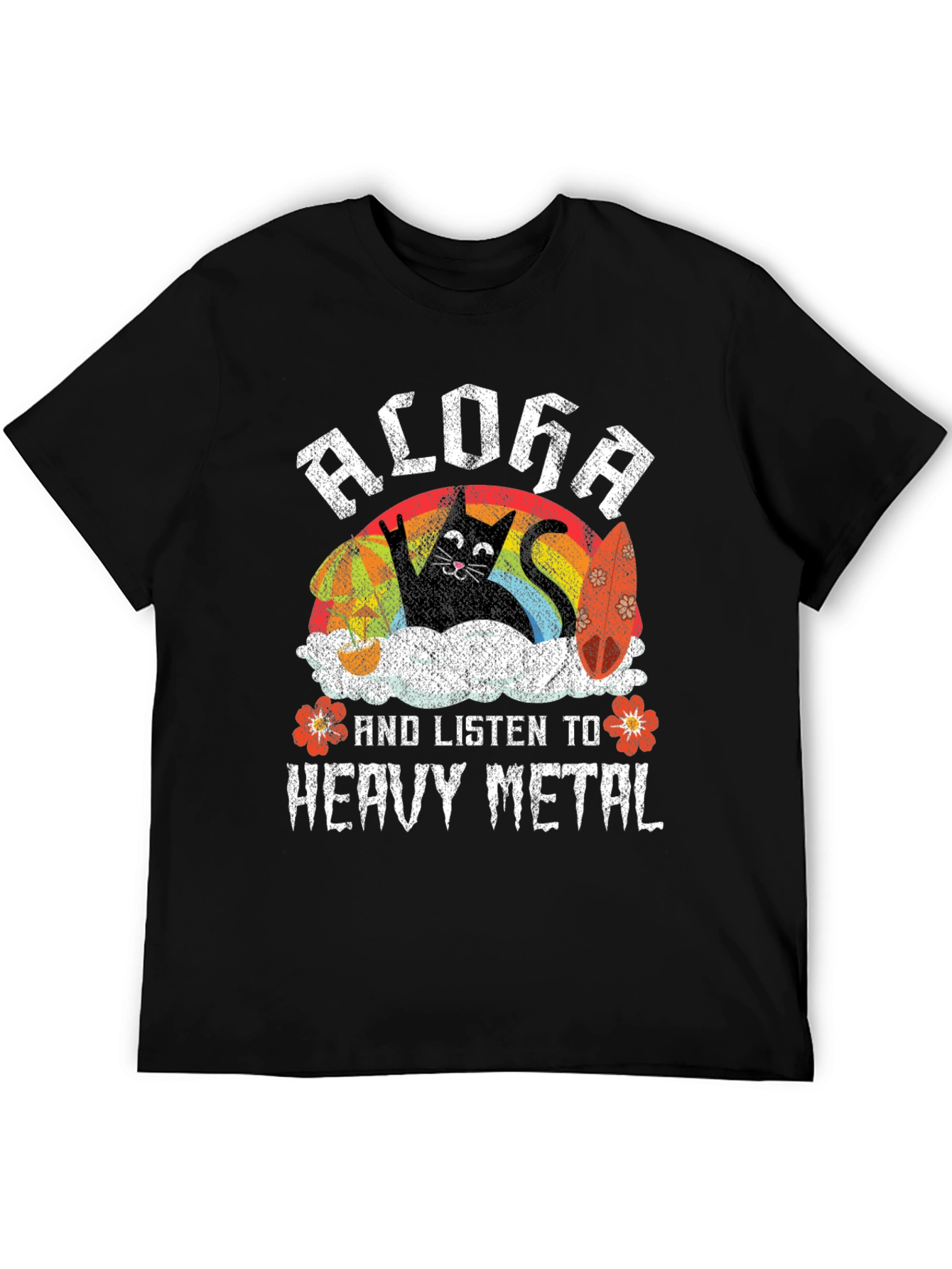 Aloha Heavy Metal Cat T-Shirt