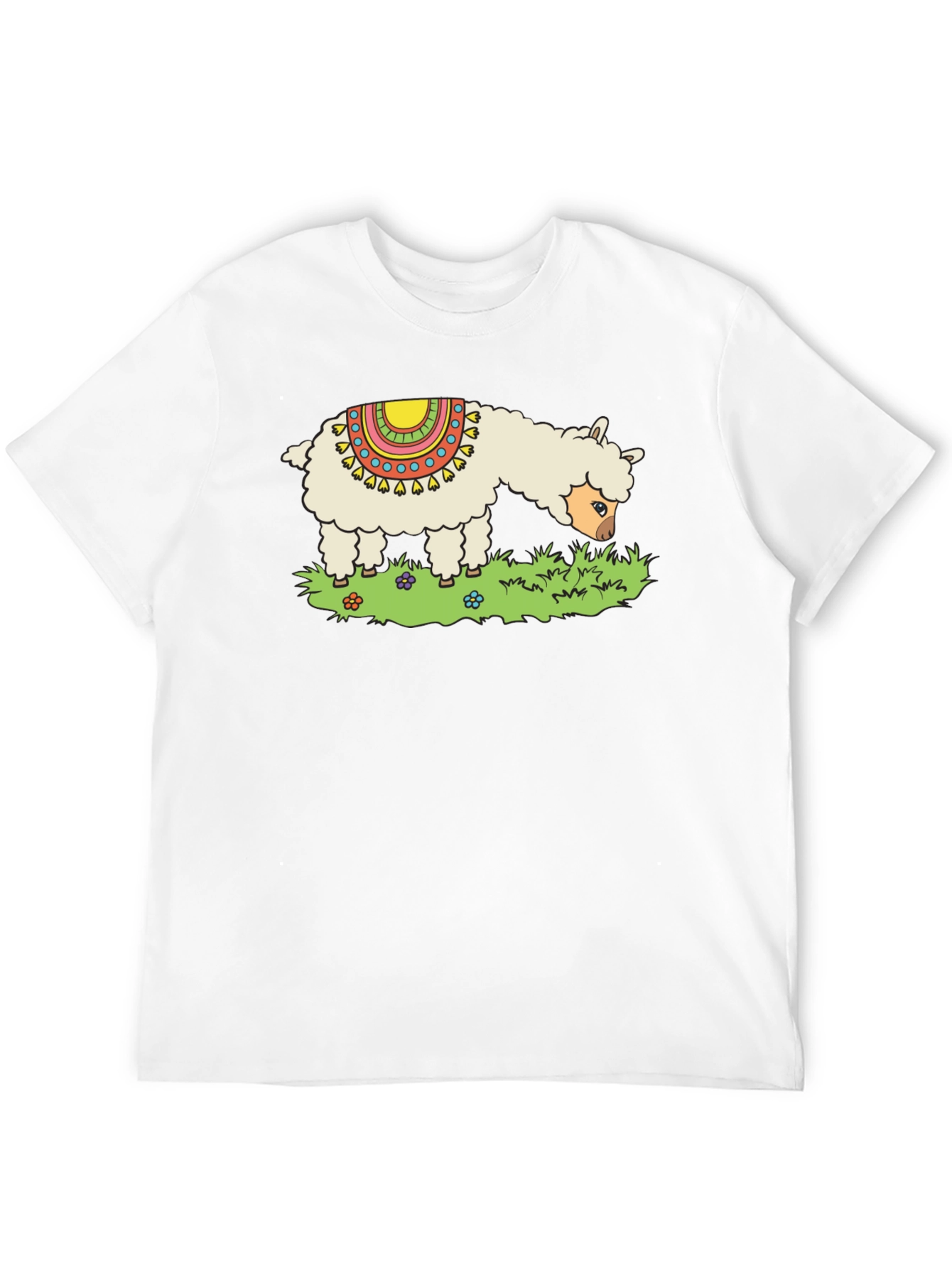 Llama Graphic Tee - Cute Animal Print T-Shirt