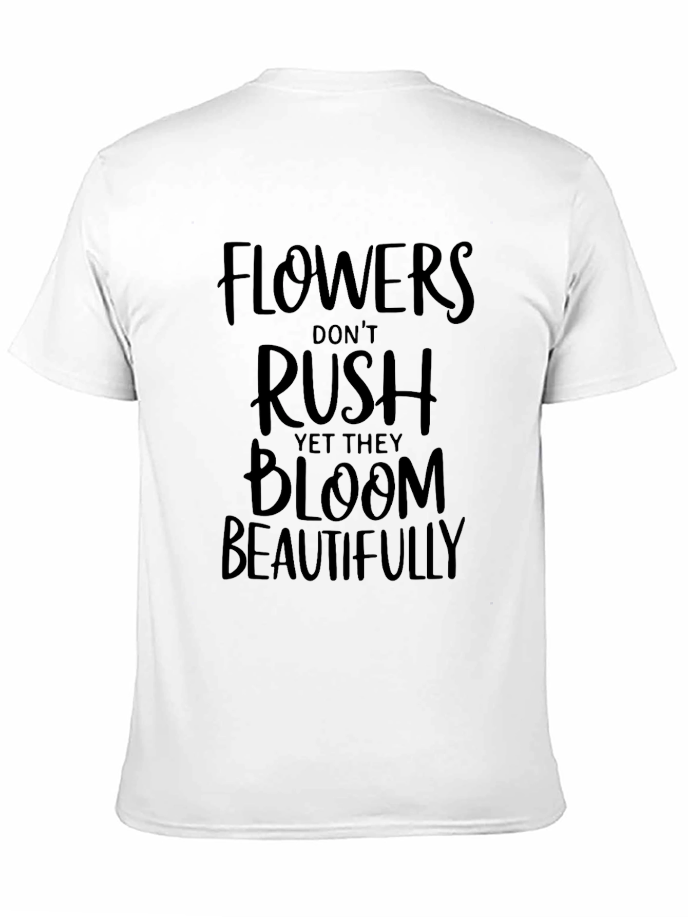 Flowers Bloom Beautifully Black Graphic T-Shirt