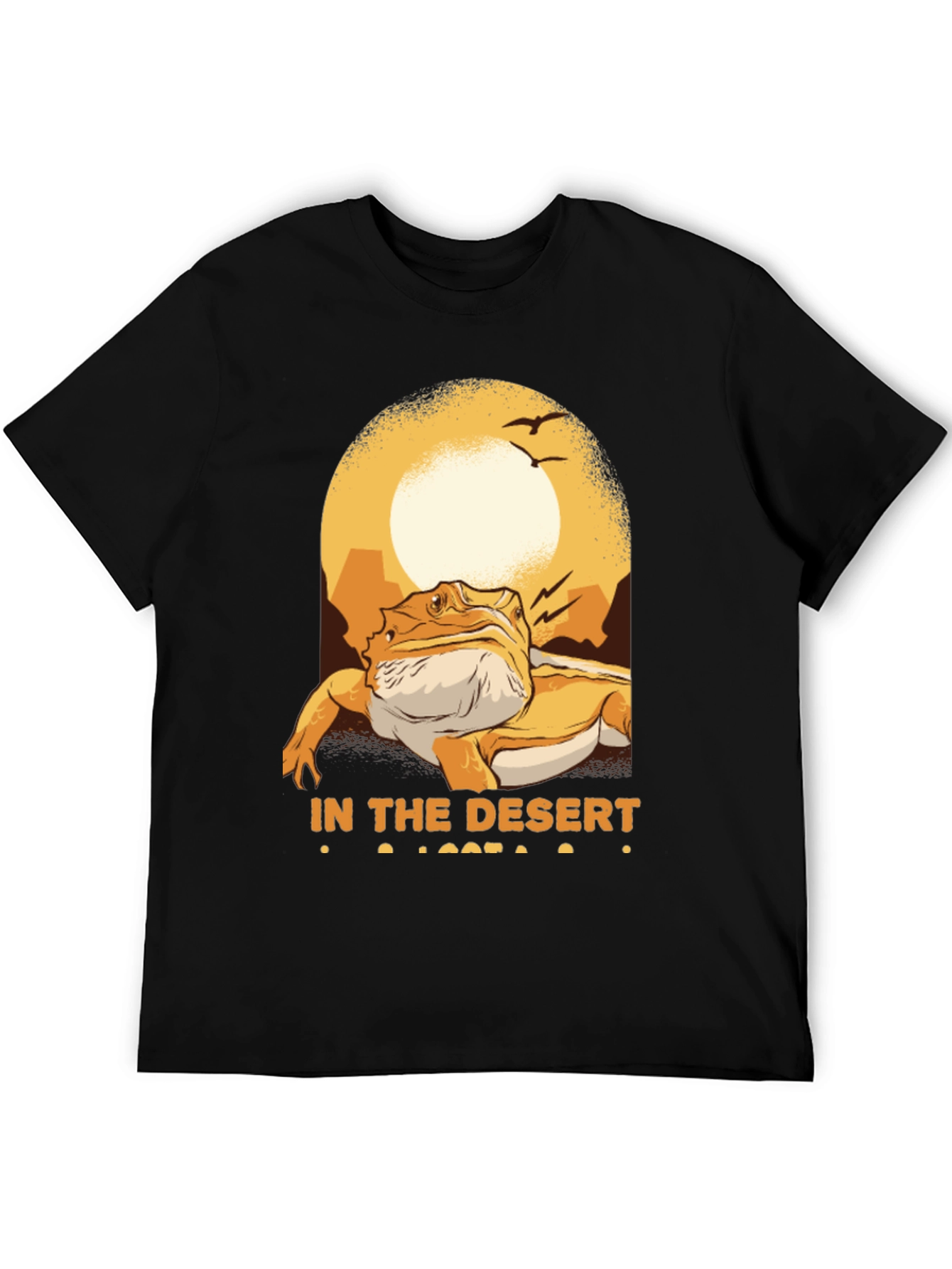Desert Lizard Graphic Tee - Mens Black T-Shirt