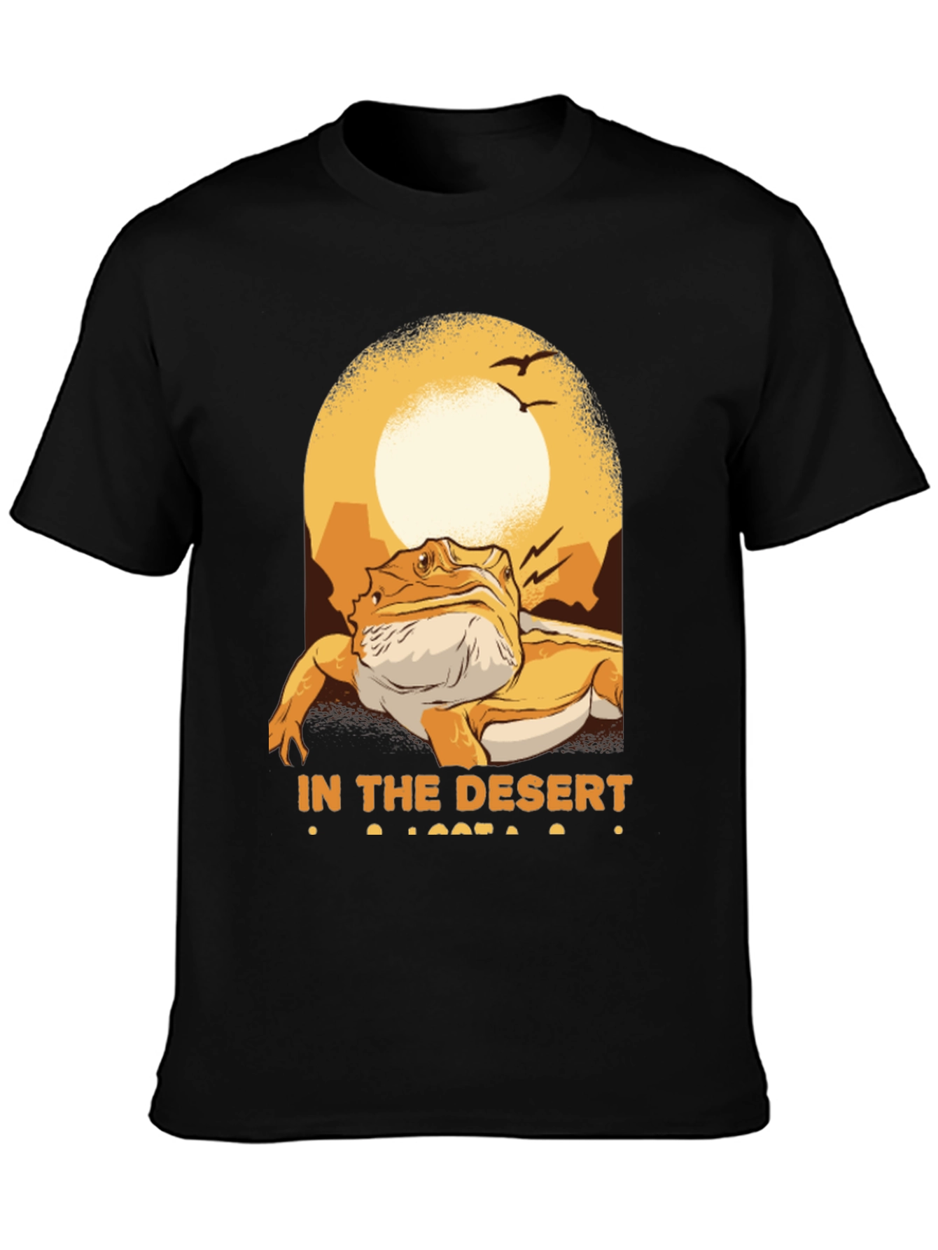 Desert Lizard Graphic Tee - Mens Black T-Shirt