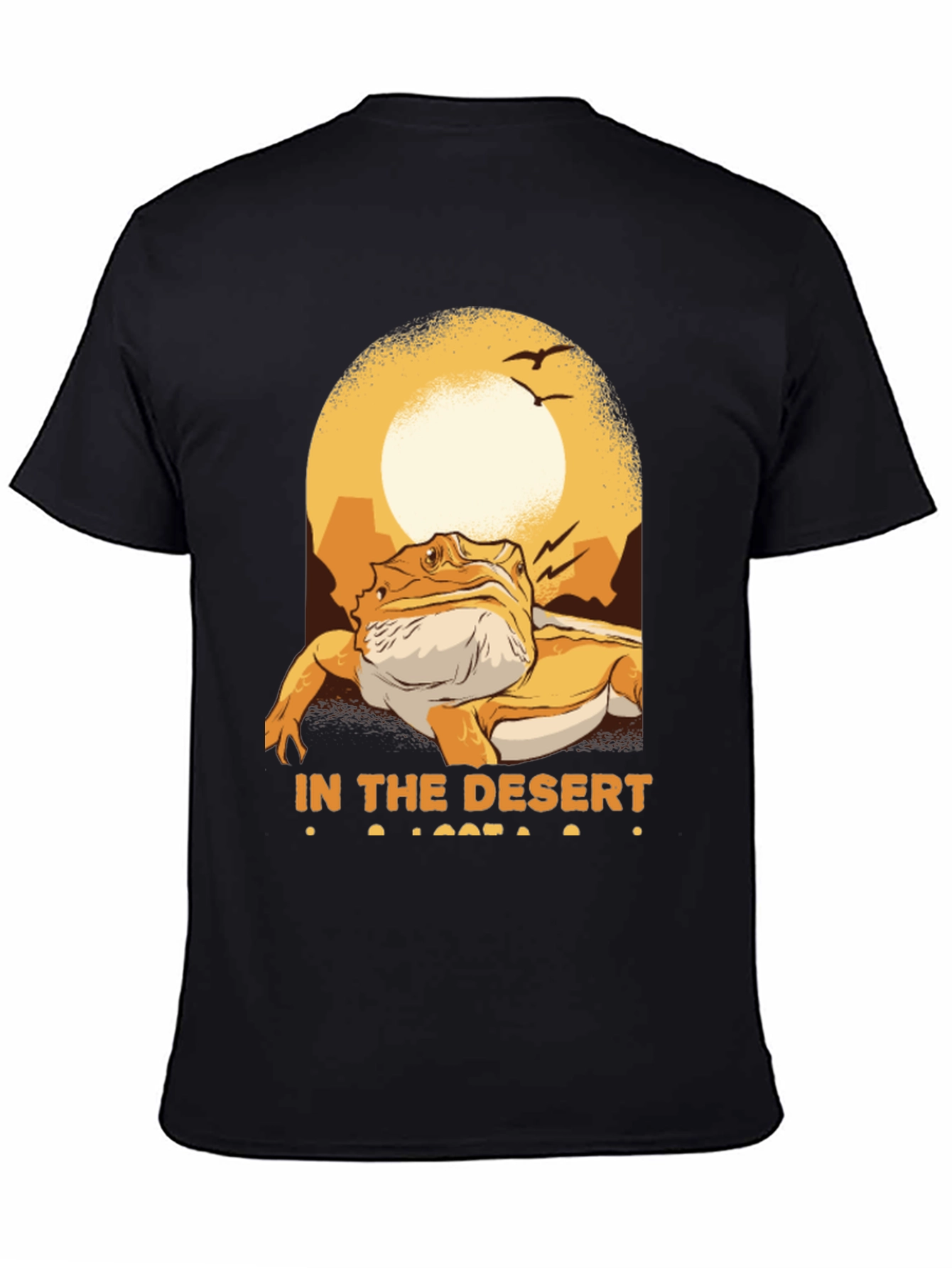 Desert Lizard Graphic Tee - Mens Black T-Shirt
