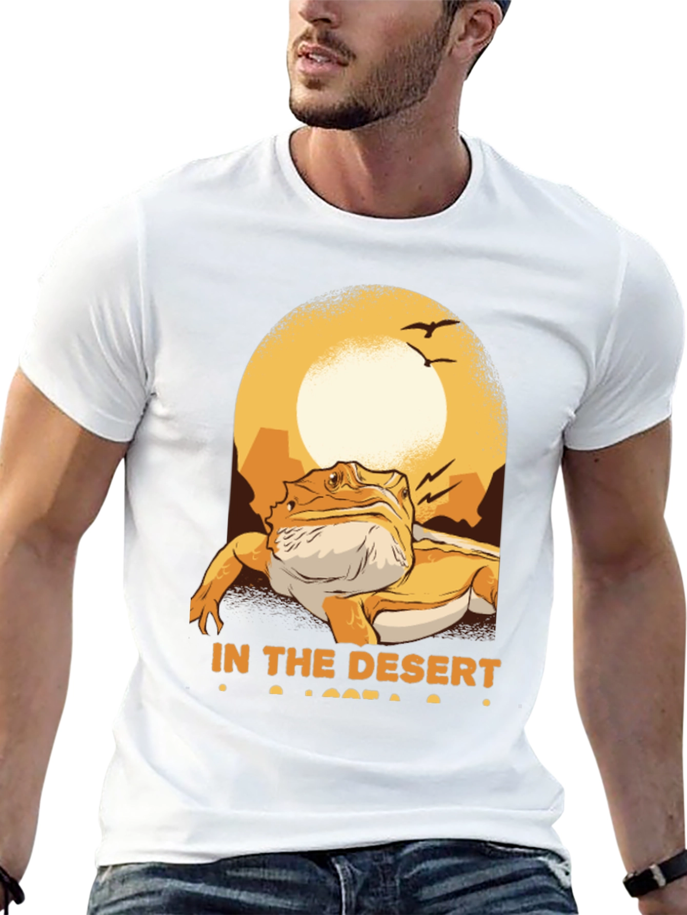 Desert Lizard Graphic Tee - Mens Black T-Shirt