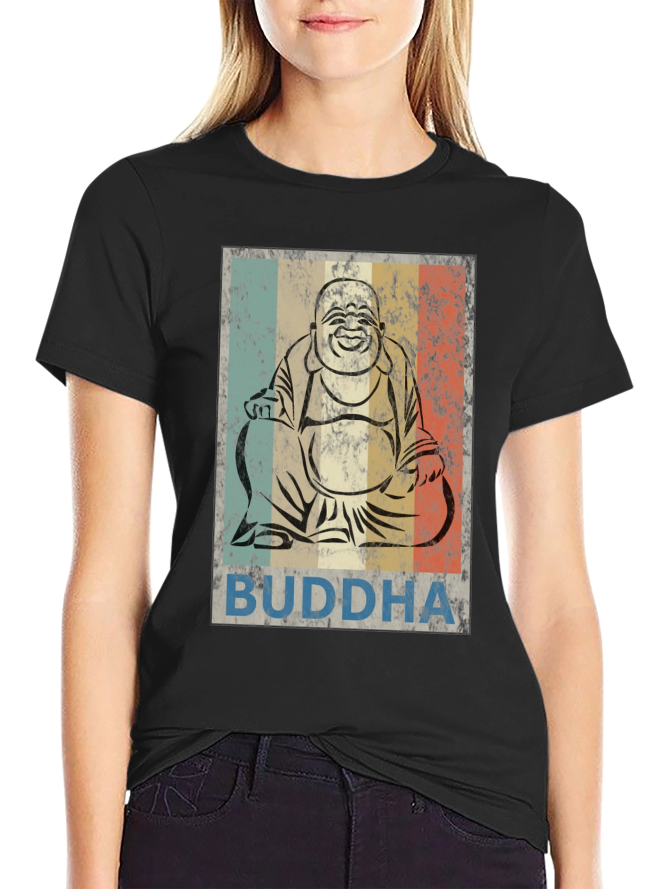 Retro Buddha Graphic T-Shirt - Unisex Crew Neck