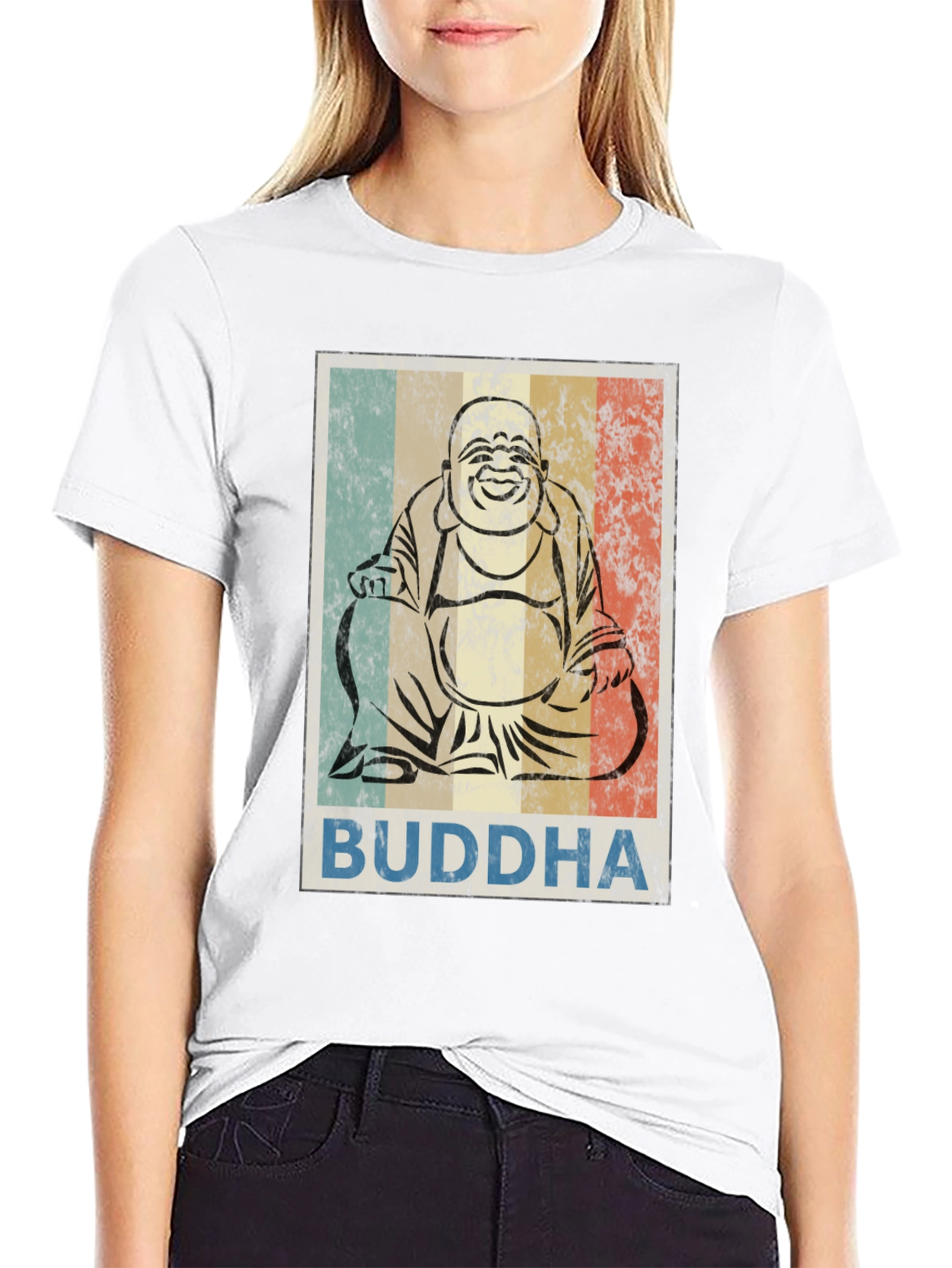 Retro Buddha Graphic T-Shirt - Unisex Crew Neck
