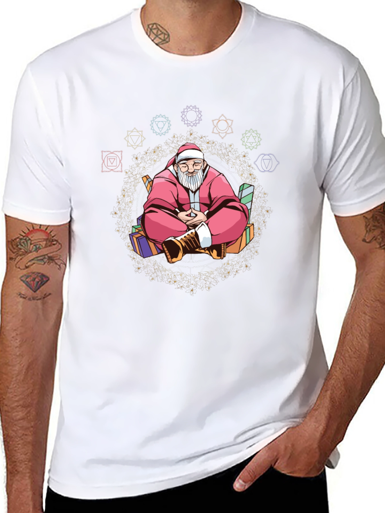 Meditating Santa T-Shirt: Holiday Zen