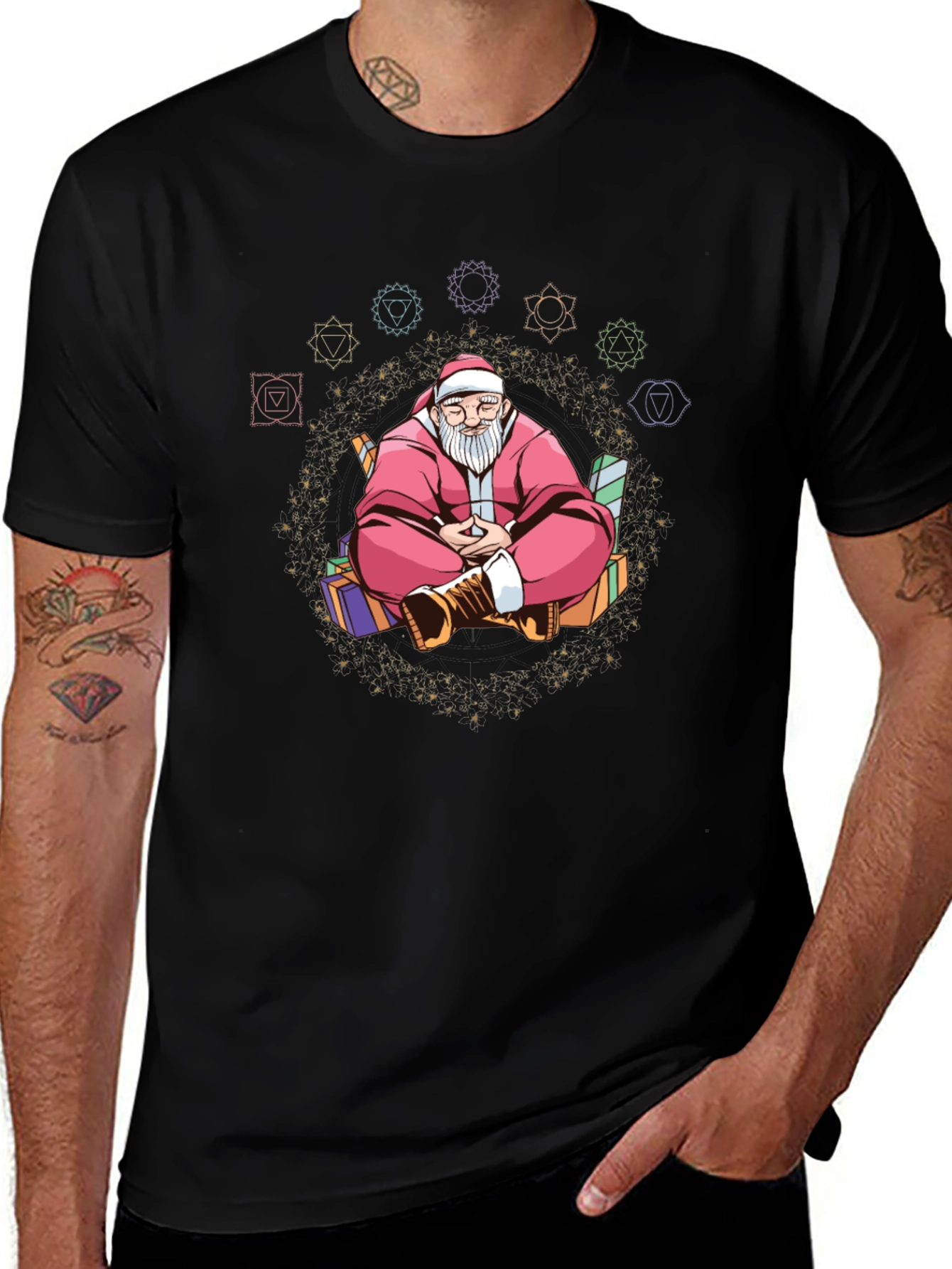 Meditating Santa T-Shirt: Holiday Zen