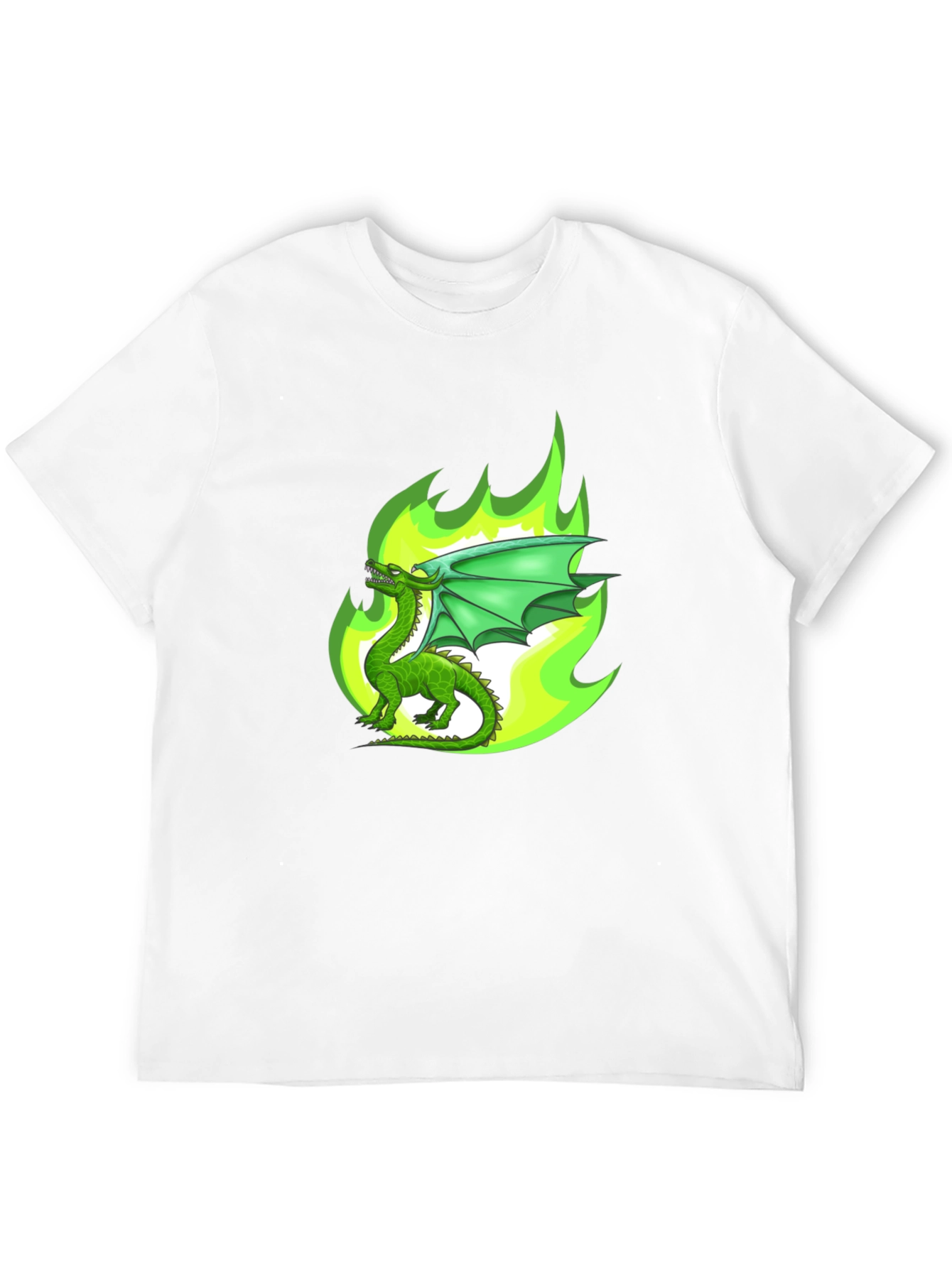 Green Dragon Fire Graphic T-Shirt
