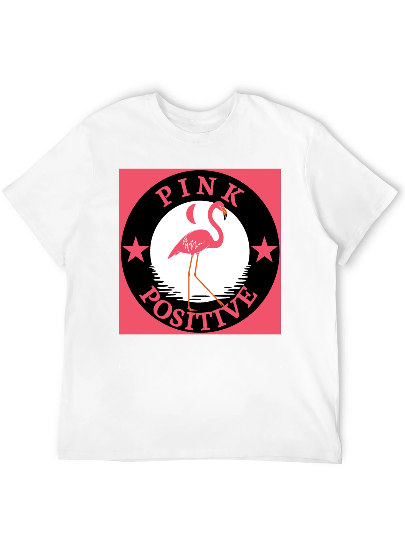 Pink Positive Flamingo Graphic T-Shirt