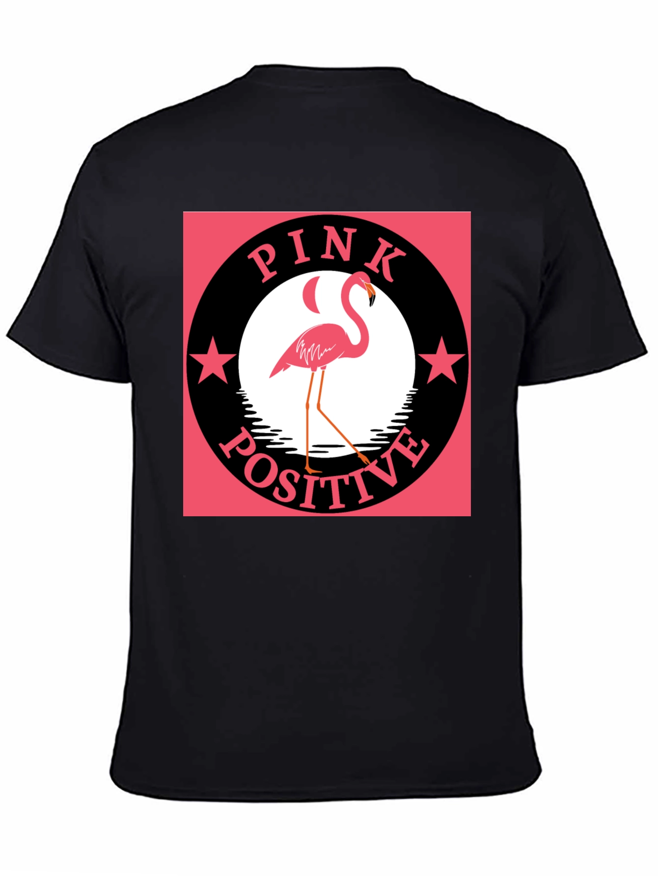 Pink Positive Flamingo Graphic T-Shirt