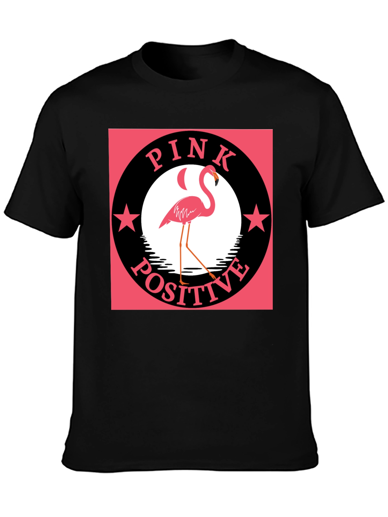 Pink Positive Flamingo Graphic T-Shirt