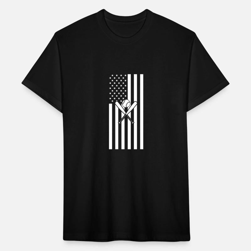 Baseball American Flag Crossed Bats Cool Sports Lo