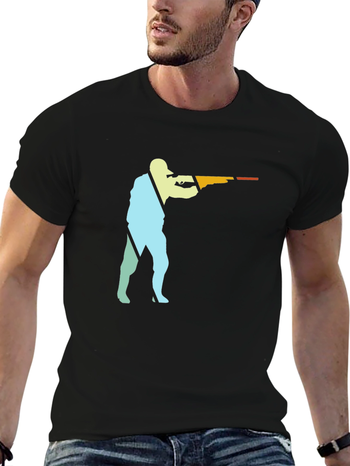 Silhouette Shooter Graphic Black T-Shirt