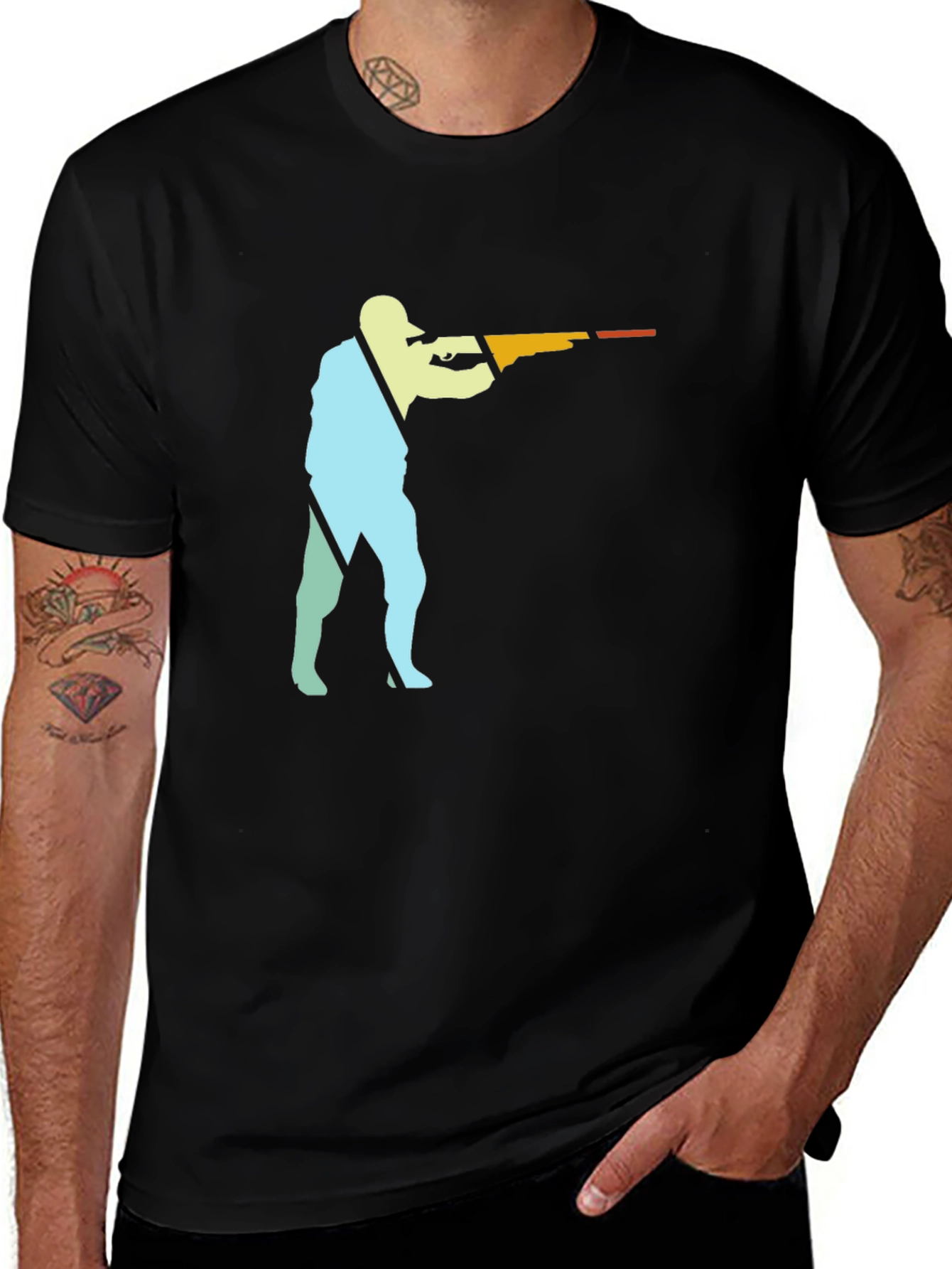 Silhouette Shooter Graphic Black T-Shirt