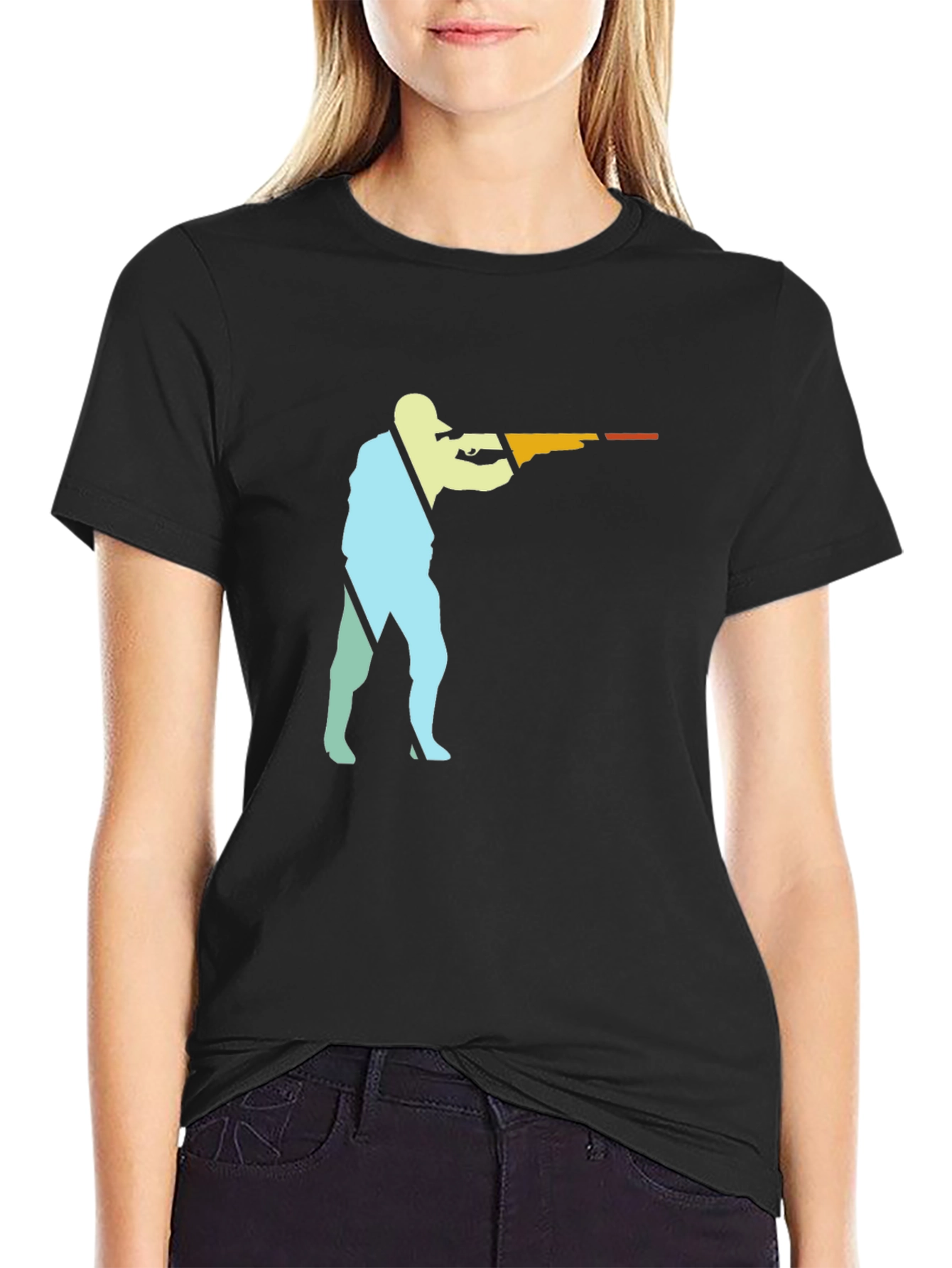 Silhouette Shooter Graphic Black T-Shirt
