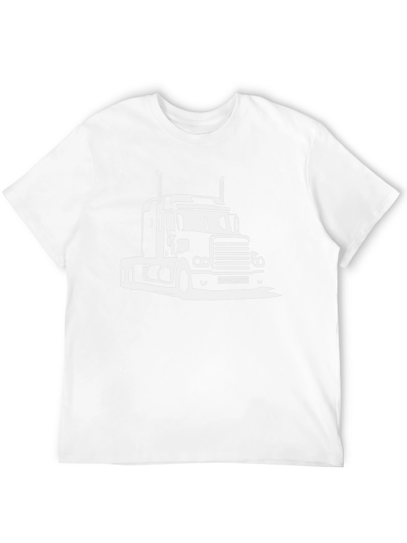 Trucker Tee: Black T-Shirt with White Truck Graphic