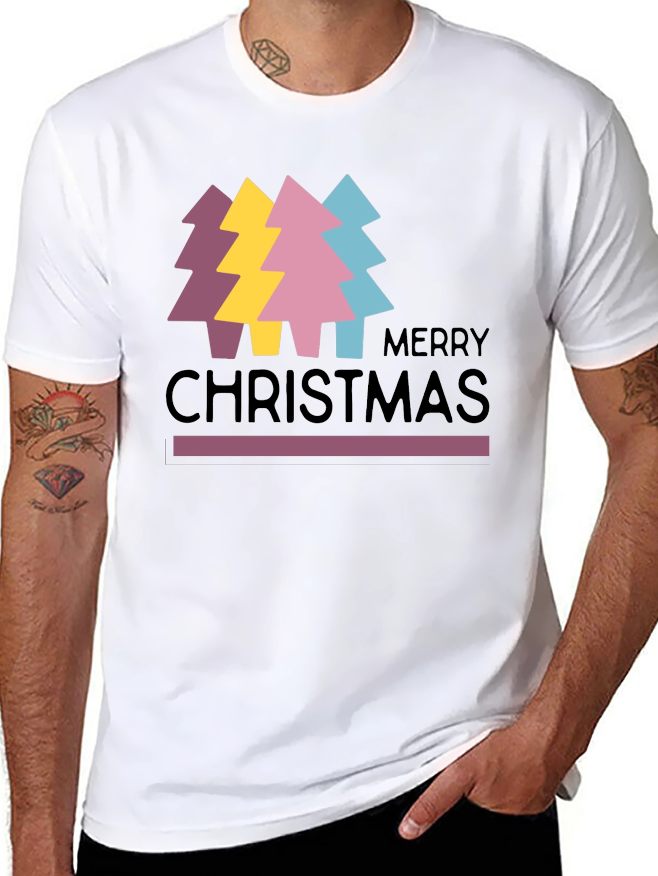 Merry Christmas Trees Graphic Tee