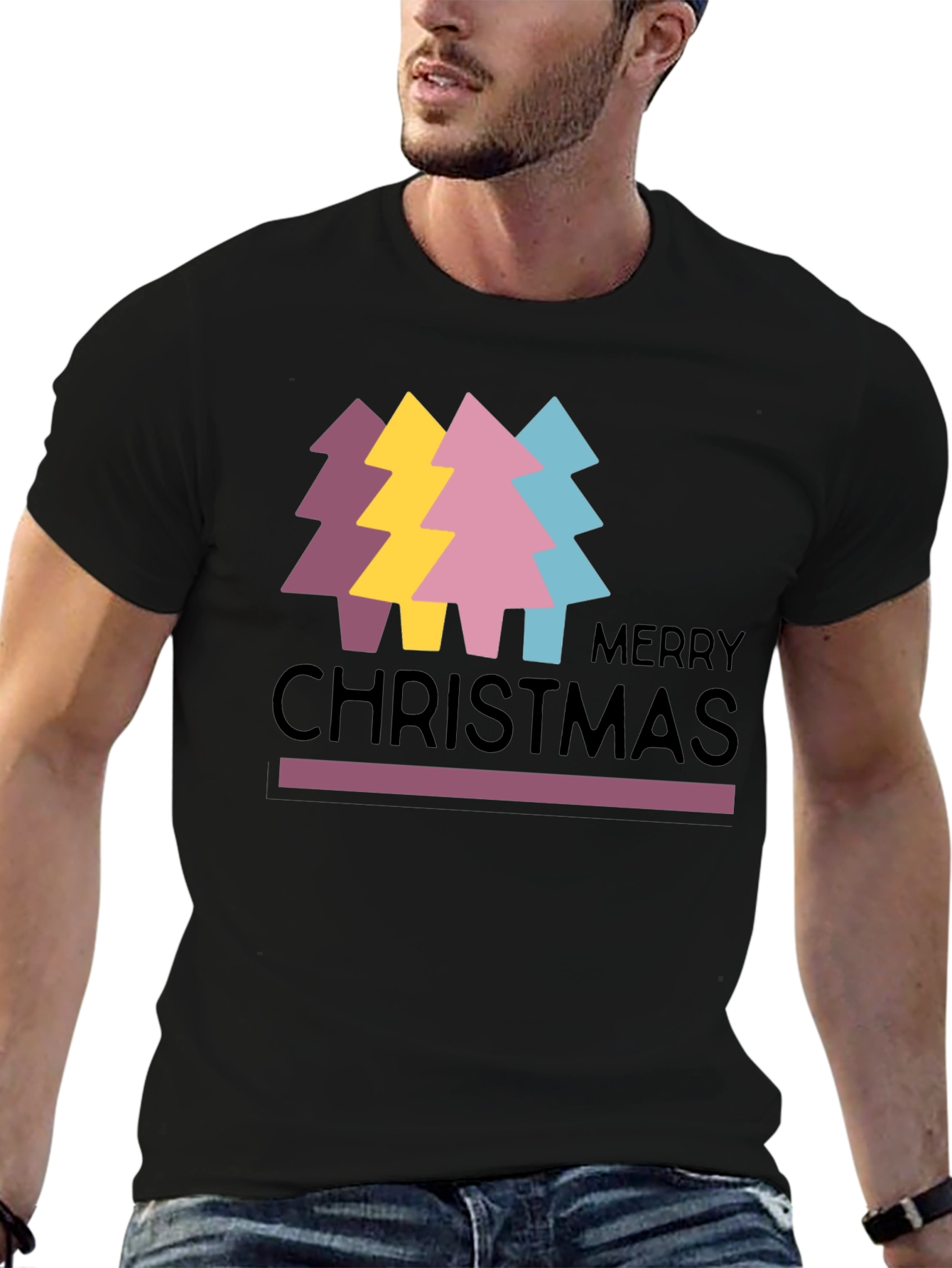Merry Christmas Trees Graphic Tee