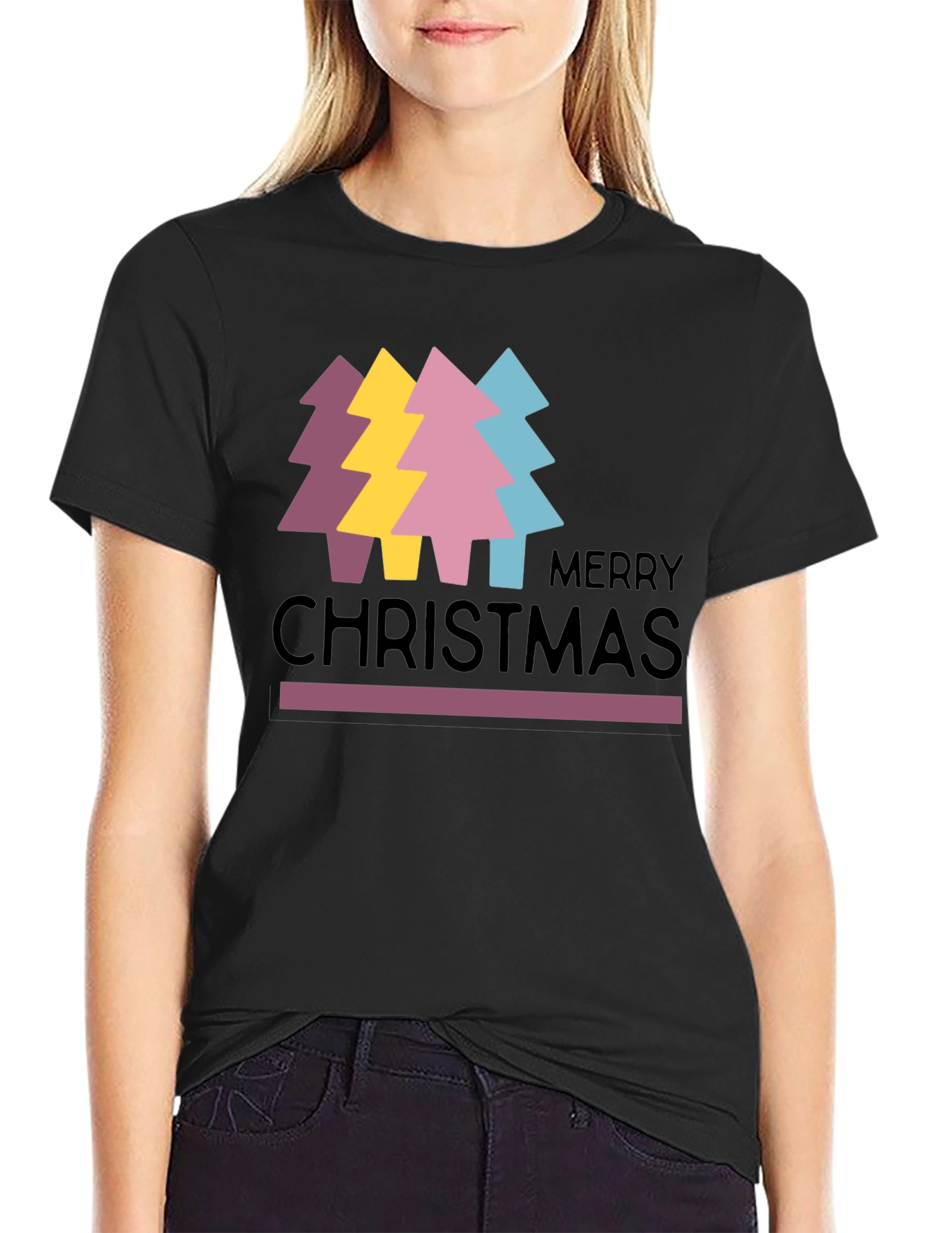 Merry Christmas Trees Graphic Tee