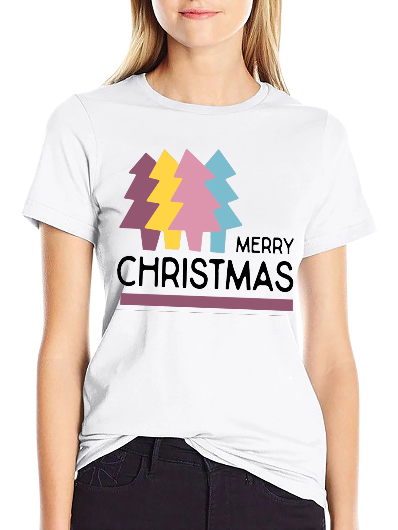 Merry Christmas Trees Graphic Tee