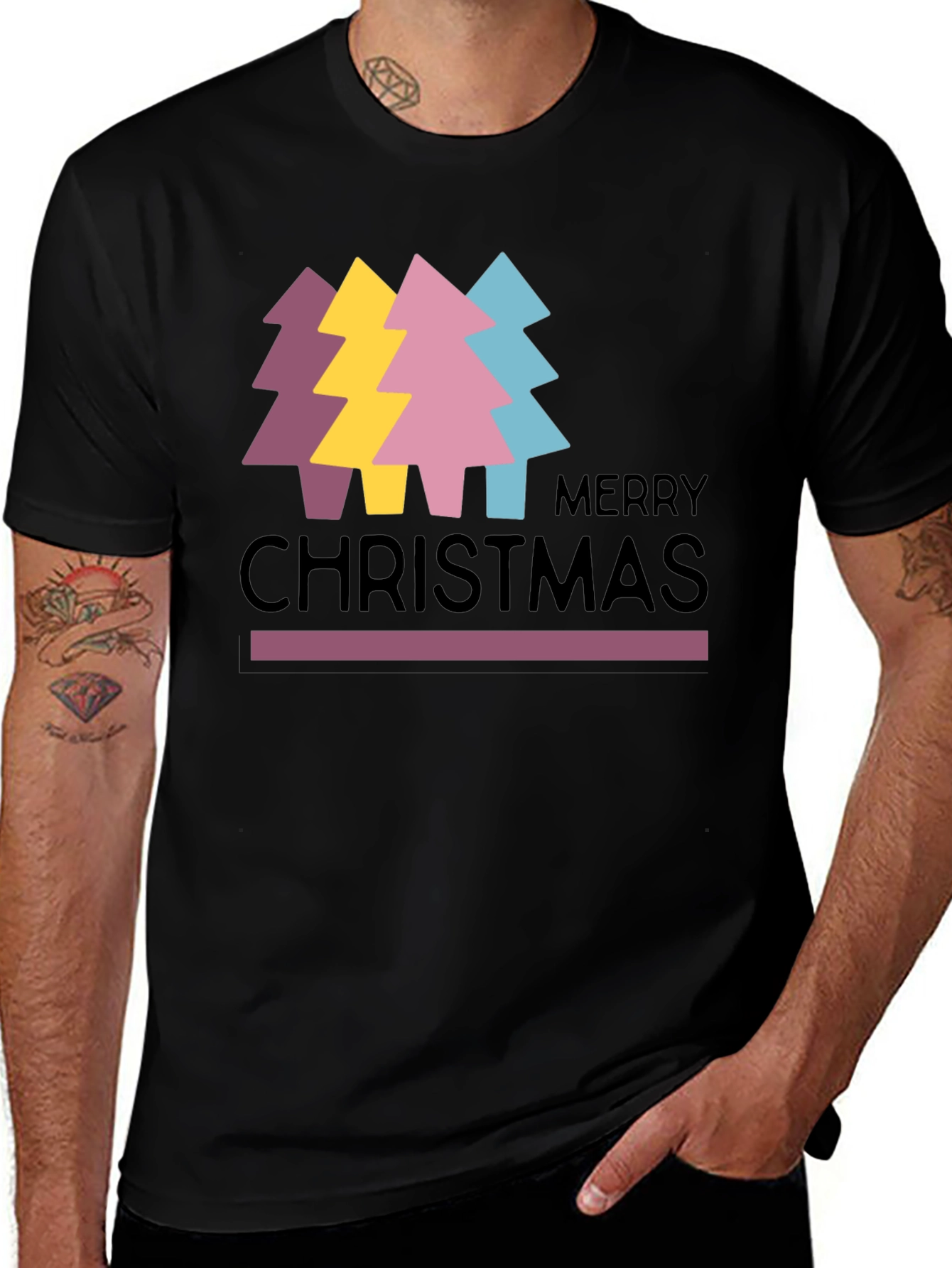 Merry Christmas Trees Graphic Tee