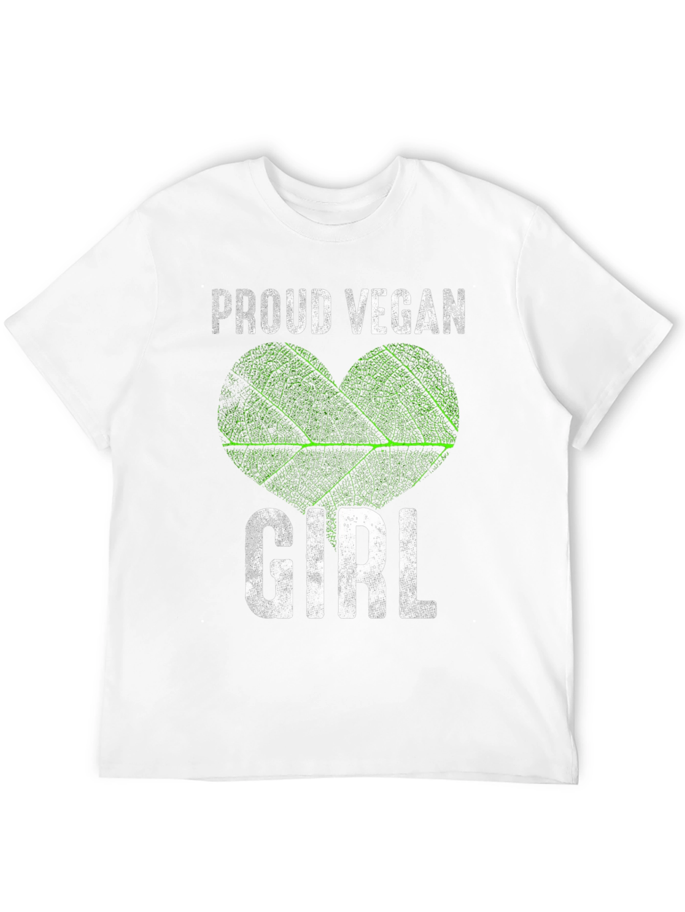 Proud Vegan Girl T-Shirt - Leaf Heart Design