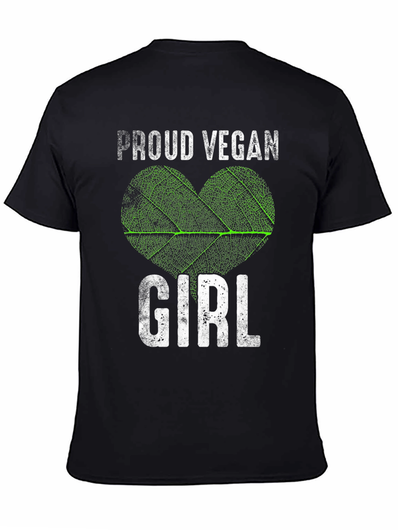 Proud Vegan Girl T-Shirt - Leaf Heart Design