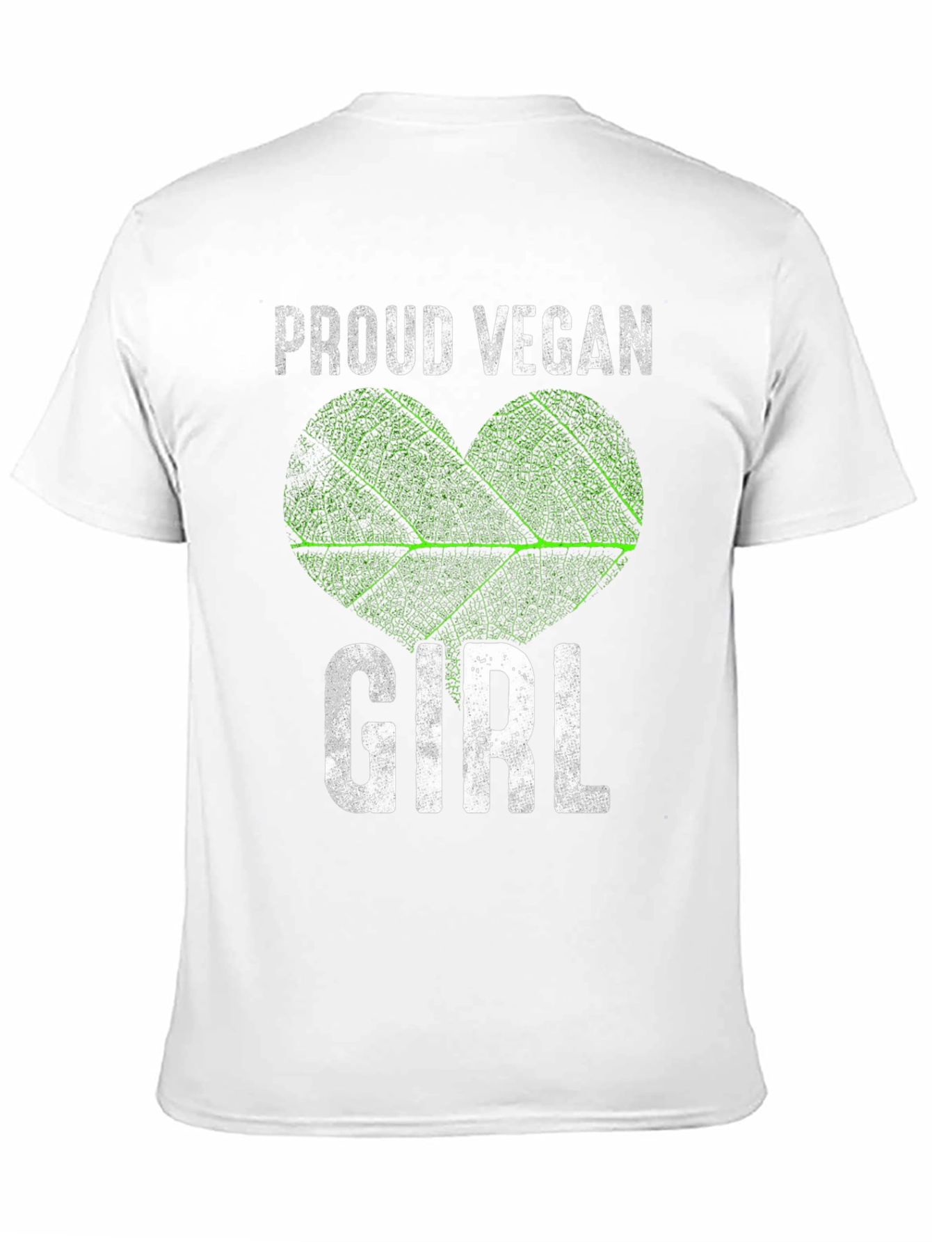 Proud Vegan Girl T-Shirt - Leaf Heart Design