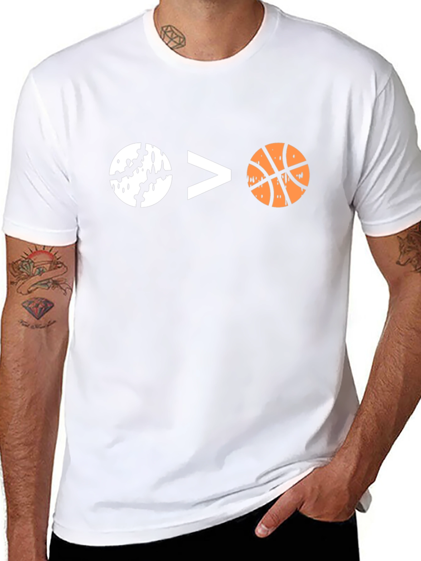 Baseball Over Basketball Graphic Tee