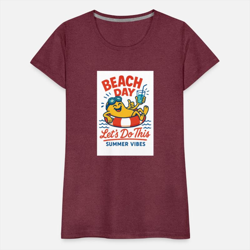 Beach Day Summer Vibes Fun Cartoon Illustration