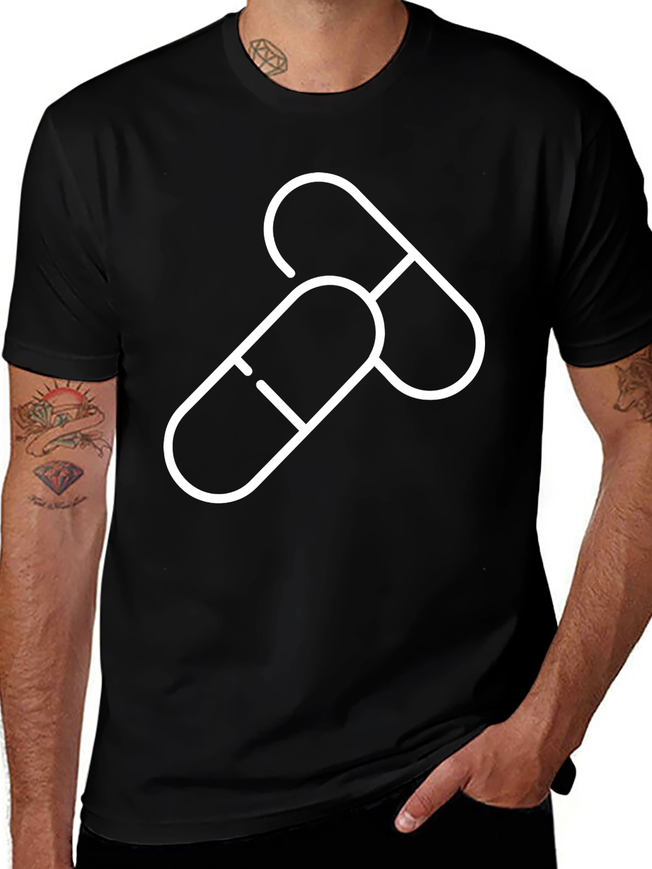 Pills Graphic Black T-Shirt