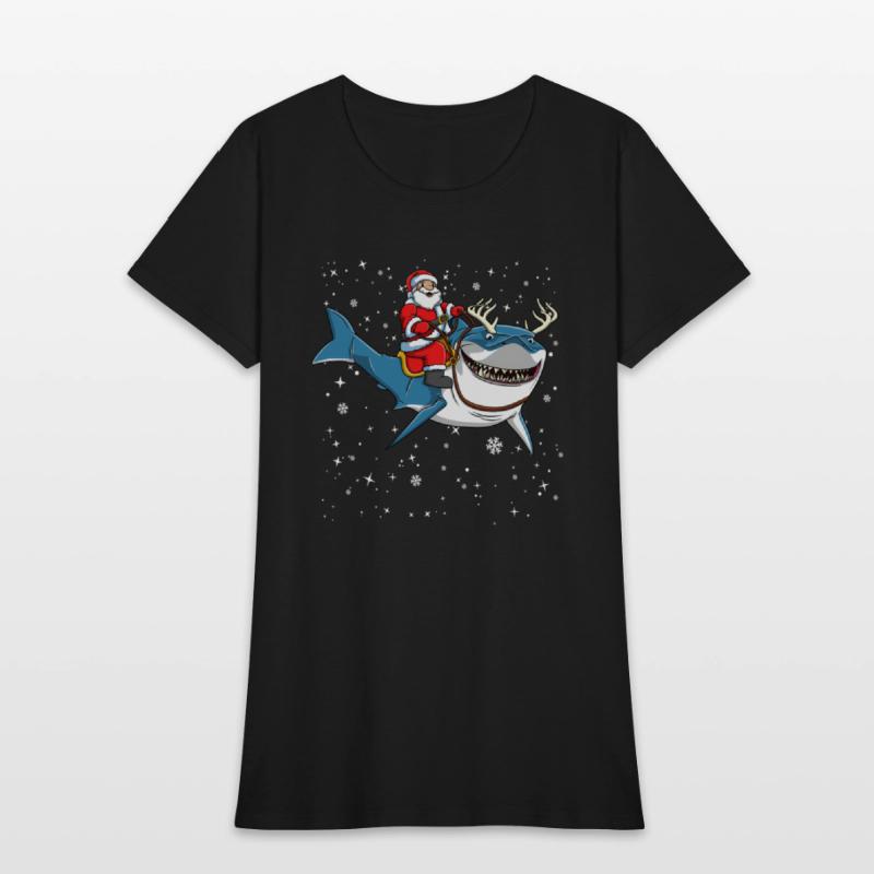 Believe In Santa Riding Shark Ugly