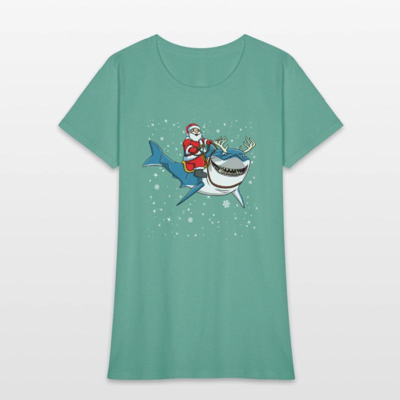 Believe In Santa Riding Shark Ugly