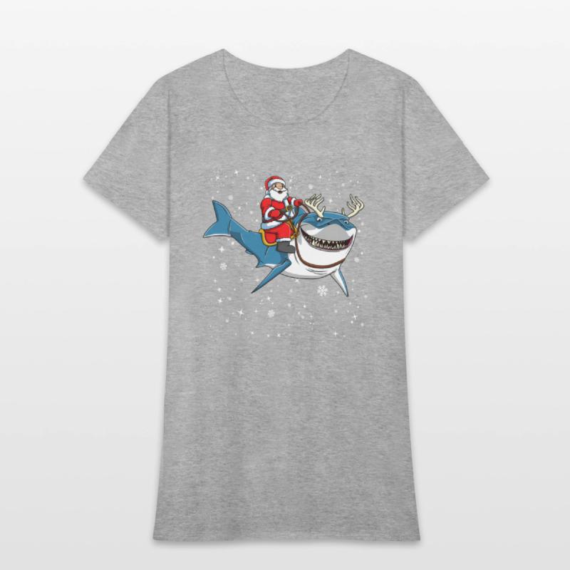 Believe In Santa Riding Shark Ugly