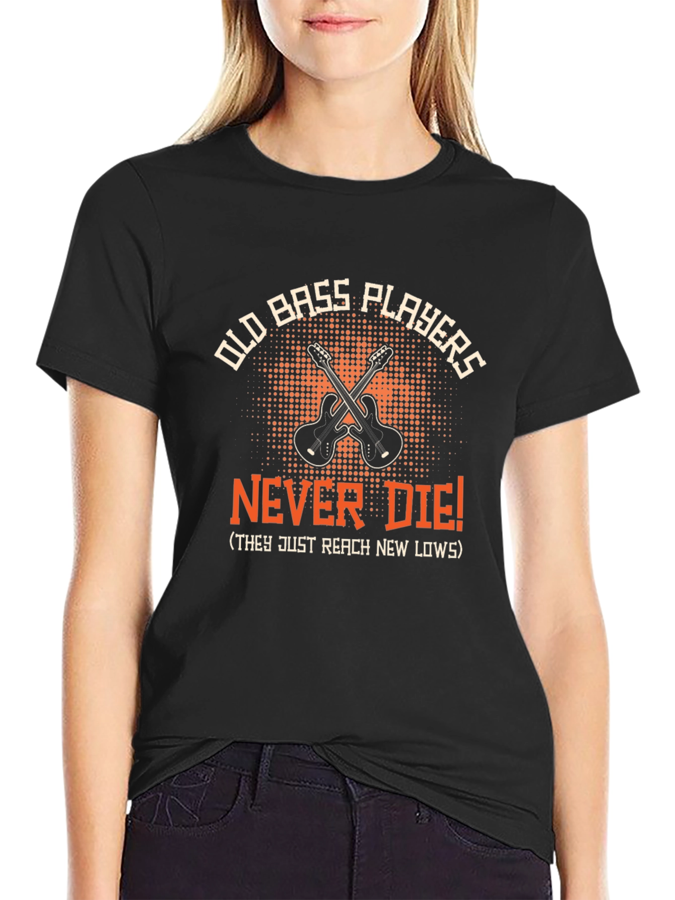 Old Bass Players Never Die Funny Music T-Shirt