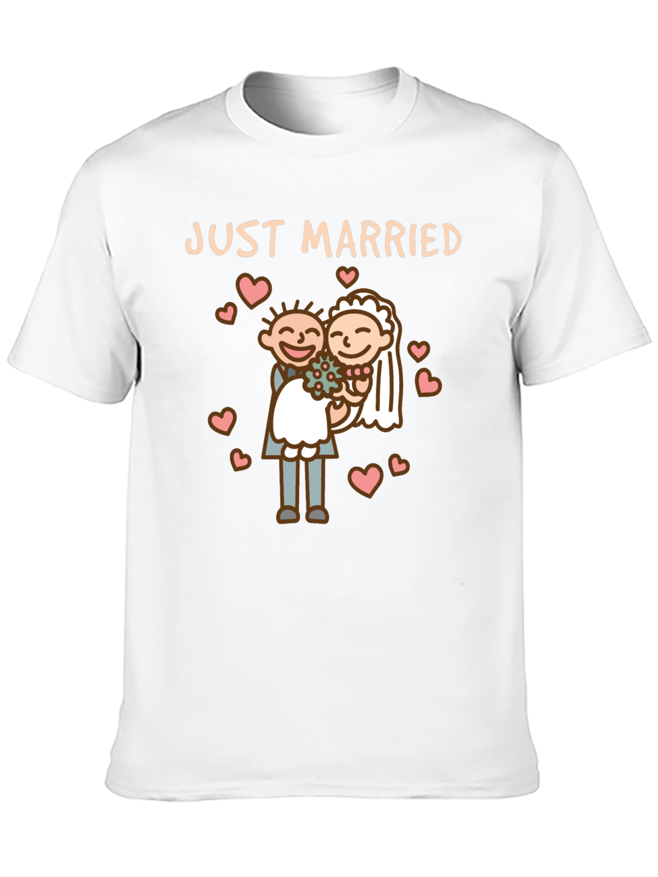 Just Married T-Shirt - Cartoon Wedding Graphic