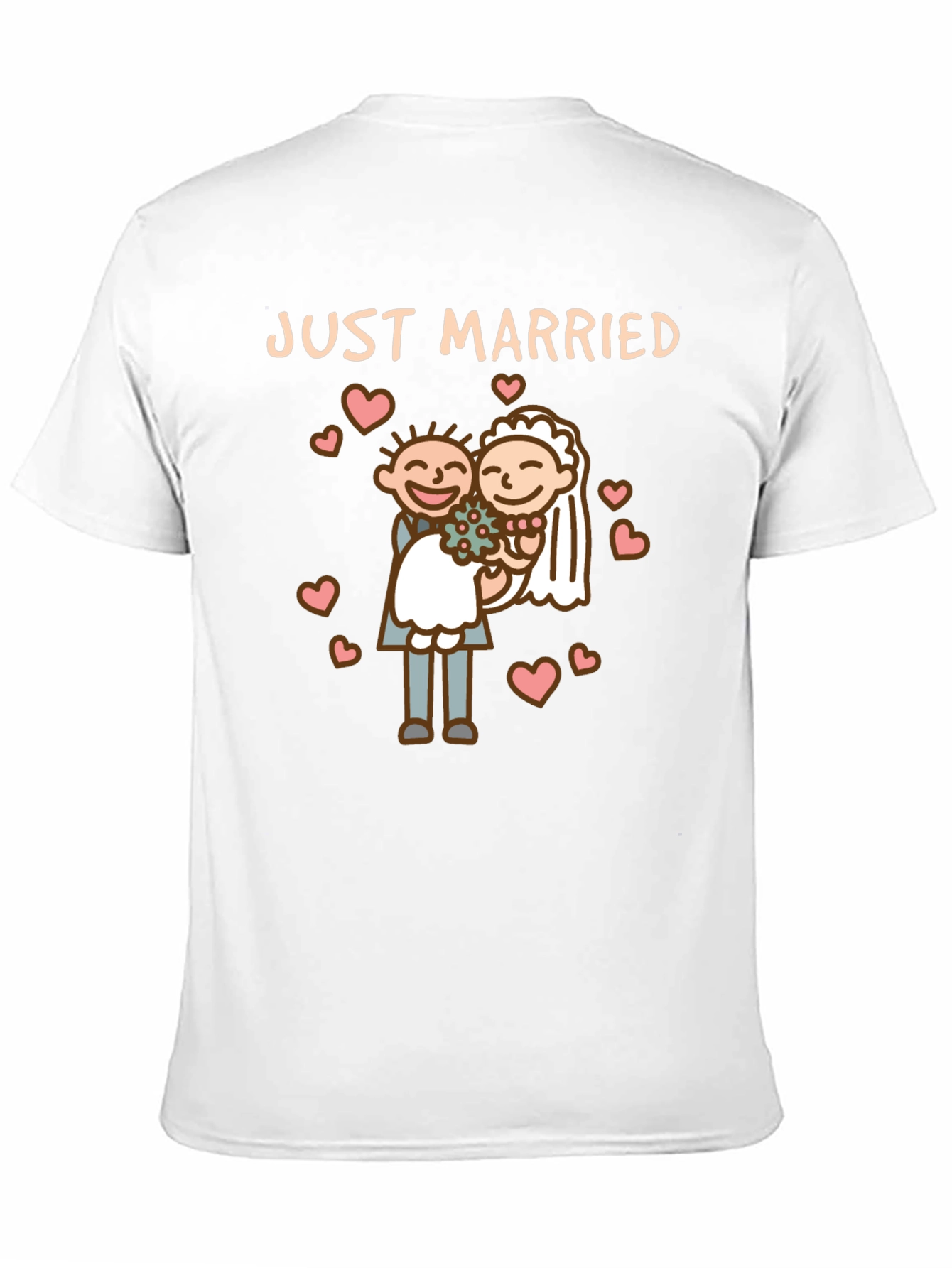 Just Married T-Shirt - Cartoon Wedding Graphic