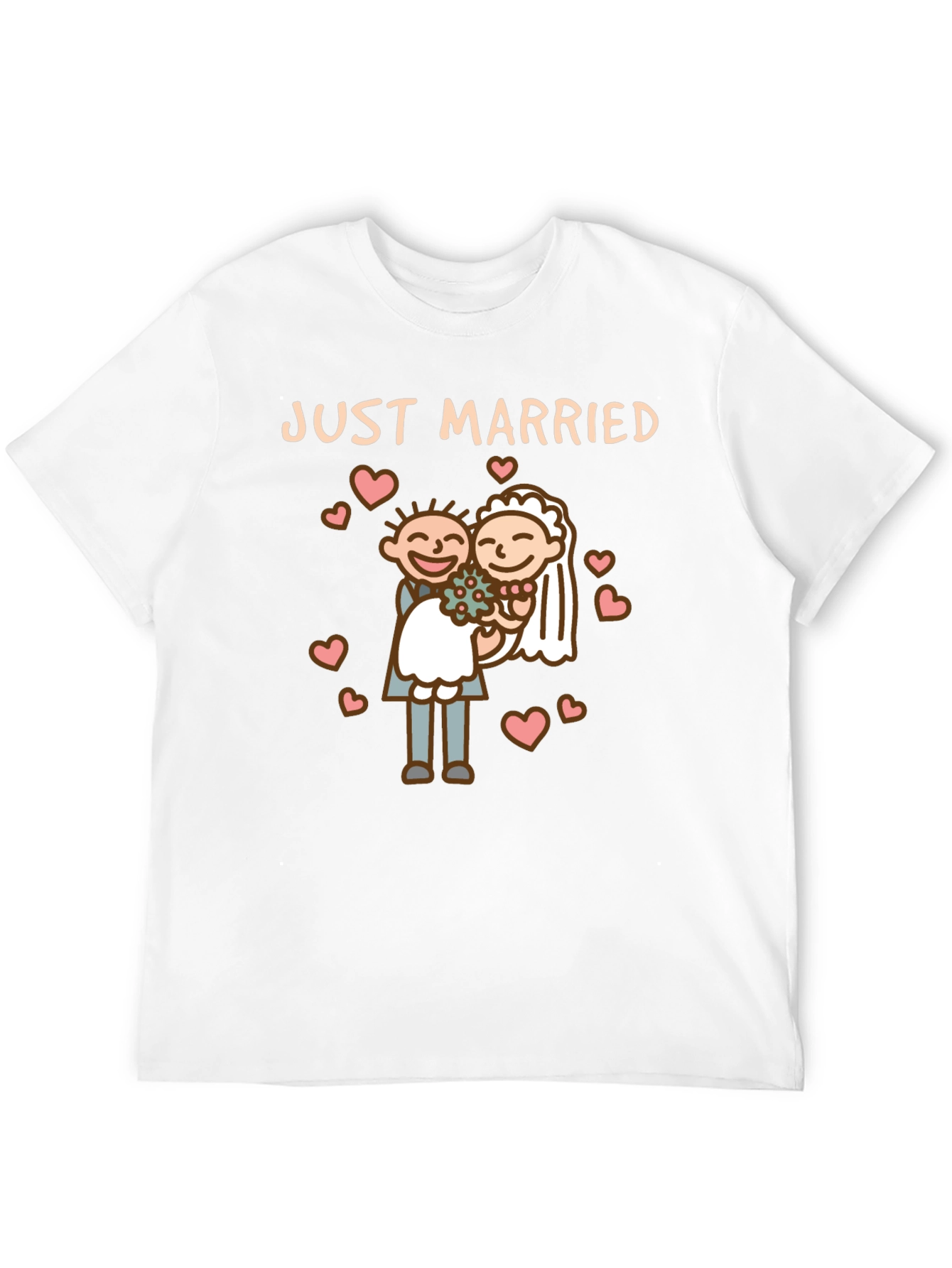 Just Married T-Shirt - Cartoon Wedding Graphic