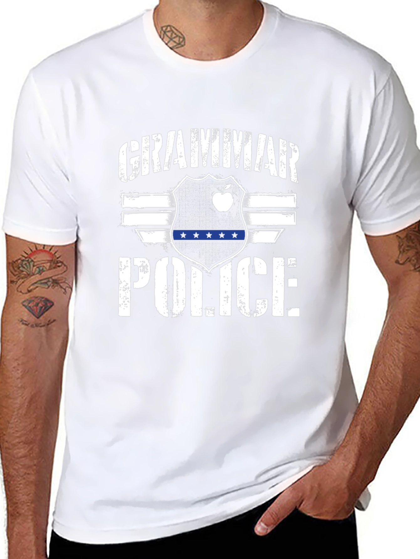 Grammar Police Graphic Tee - Black Novelty T-Shirt