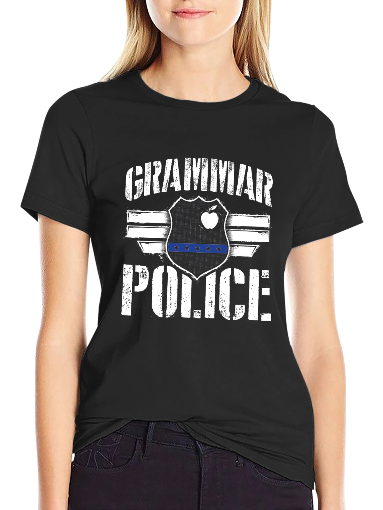 Grammar Police Graphic Tee - Black Novelty T-Shirt