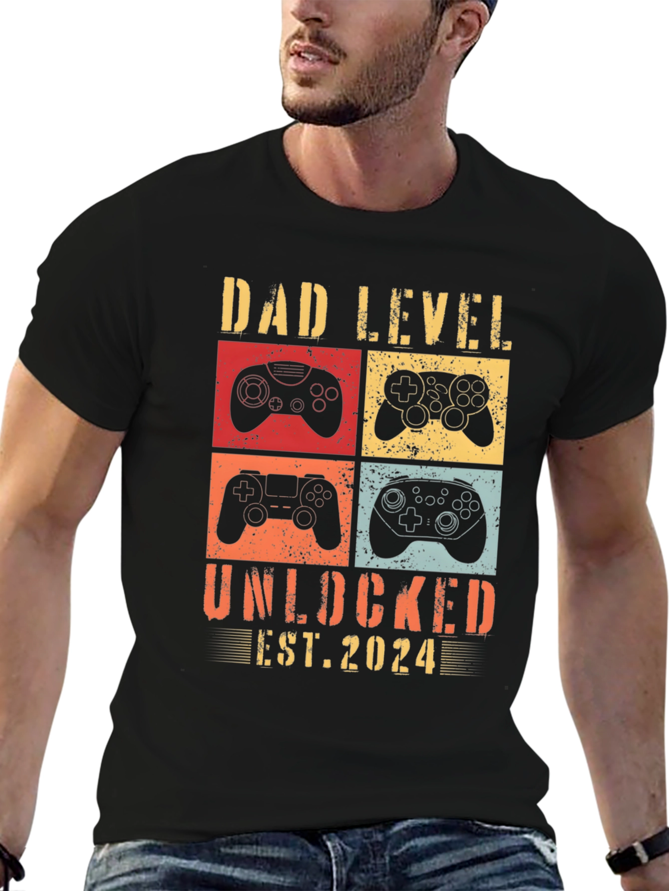 Dad Level Unlocked 2024 Gamer T-Shirt