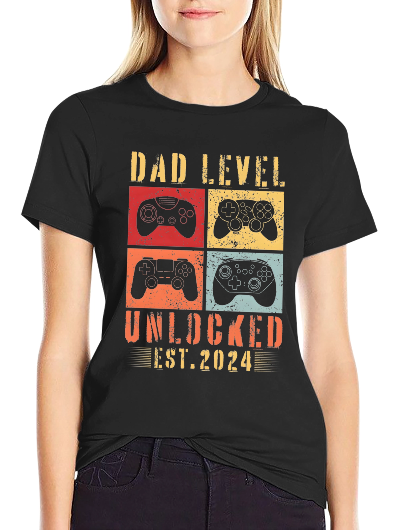 Dad Level Unlocked 2024 Gamer T-Shirt