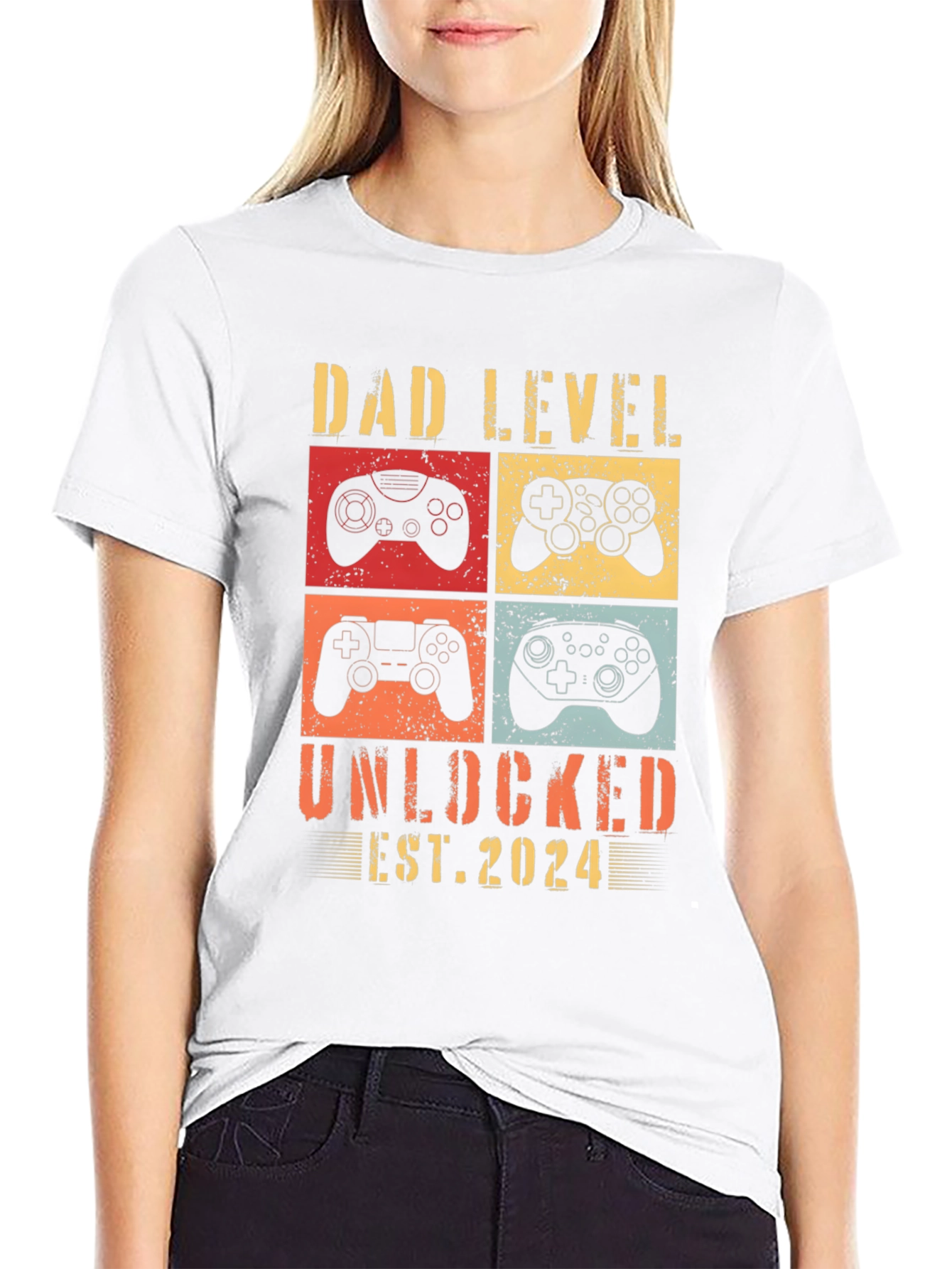Dad Level Unlocked 2024 Gamer T-Shirt