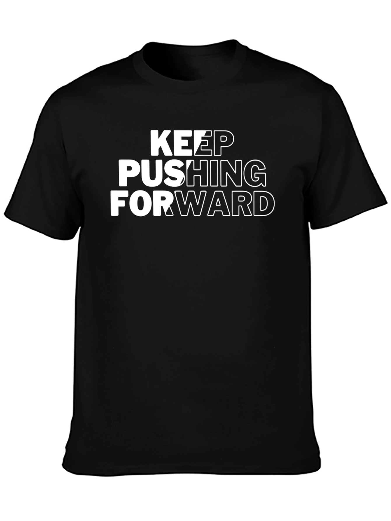 Keep Pushing Forward Black Graphic Tee